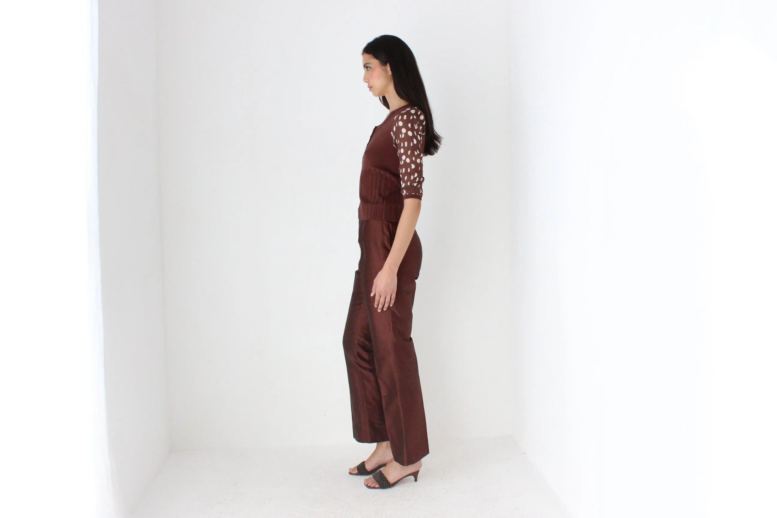 90s Polka Dot Silk   Knit Scoop Neck Top by Chérie