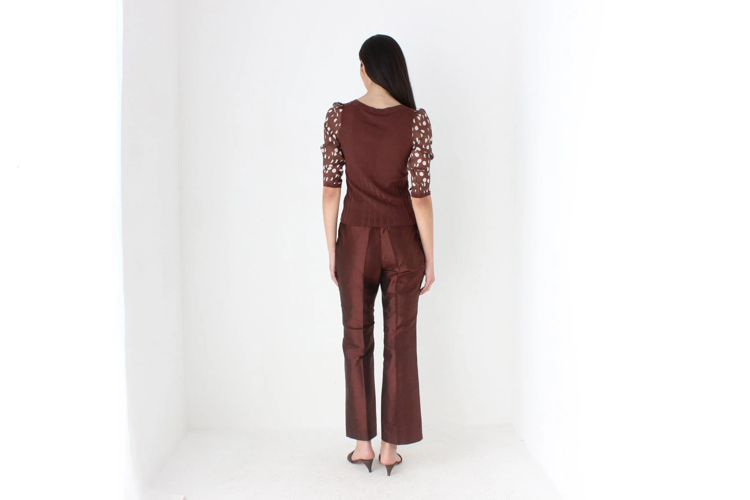 90s Polka Dot Silk   Knit Scoop Neck Top by Chérie