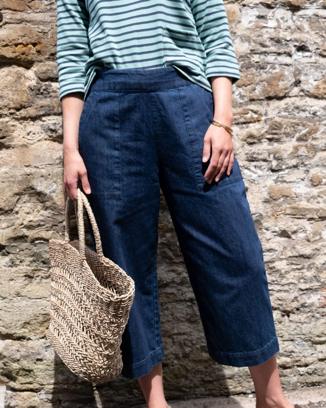 Anna Women's Organic Cotton Culottes | Blue Denim