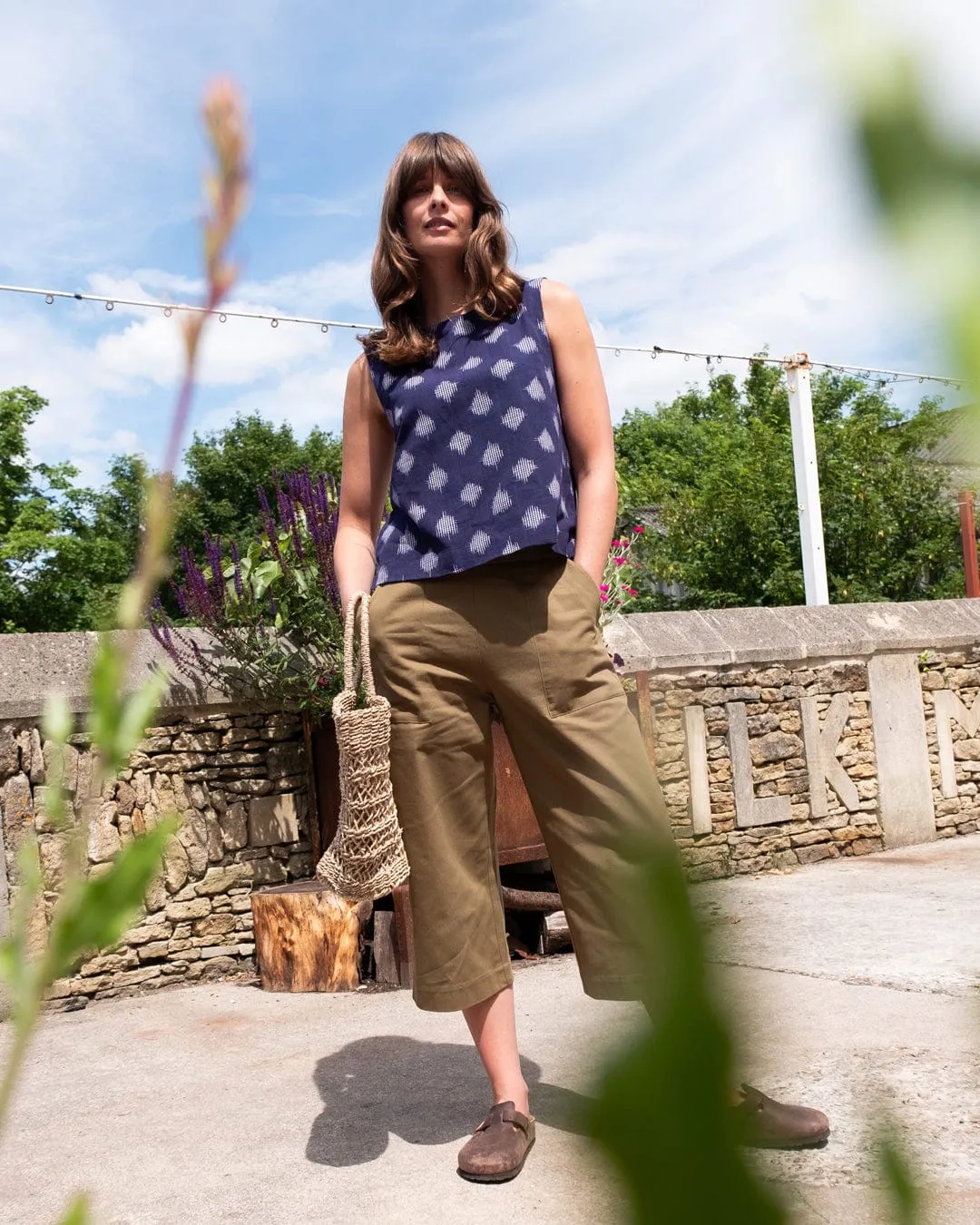 Anna Women's Organic Cotton Culottes | Olive Twill