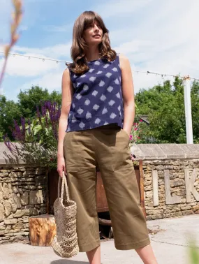Anna Women's Organic Cotton Culottes | Olive Twill