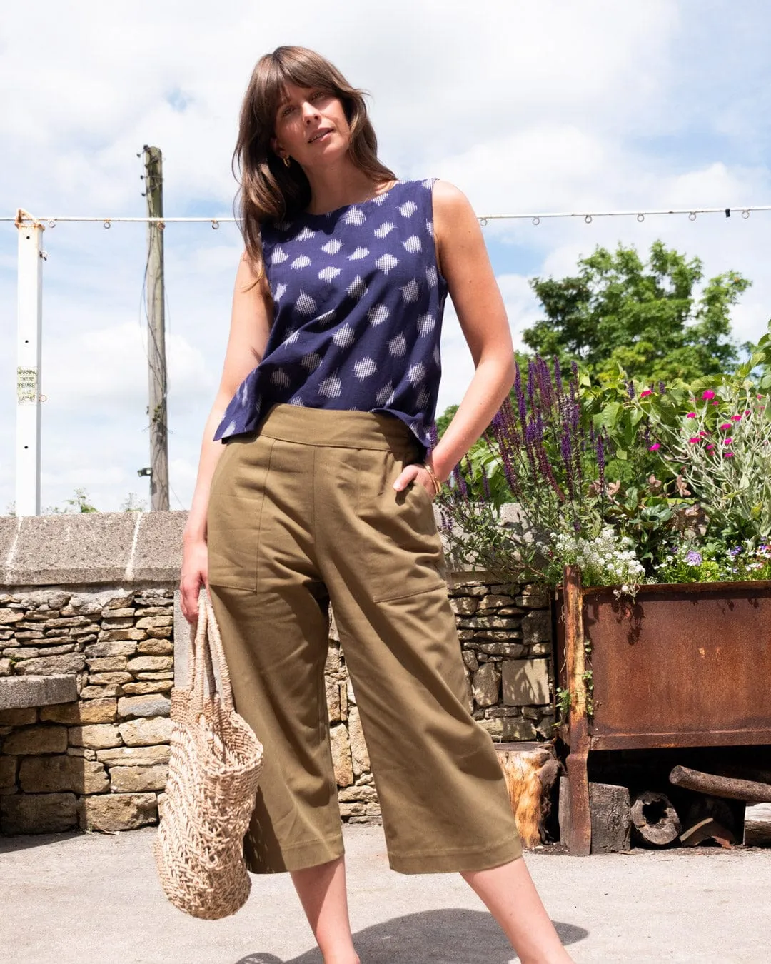 Anna Women's Organic Cotton Culottes | Olive Twill