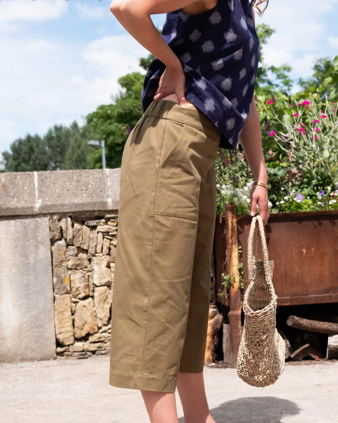 Anna Women's Organic Cotton Culottes | Olive Twill