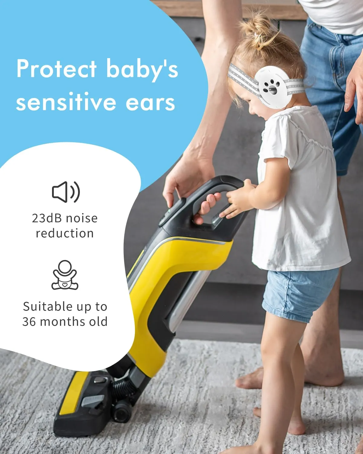 Baby Ear Protection, Noise Cancelling Headphones for Babies, Noise Reduction Earmuffs for Infant and Toddlers up to 36 Months Gray