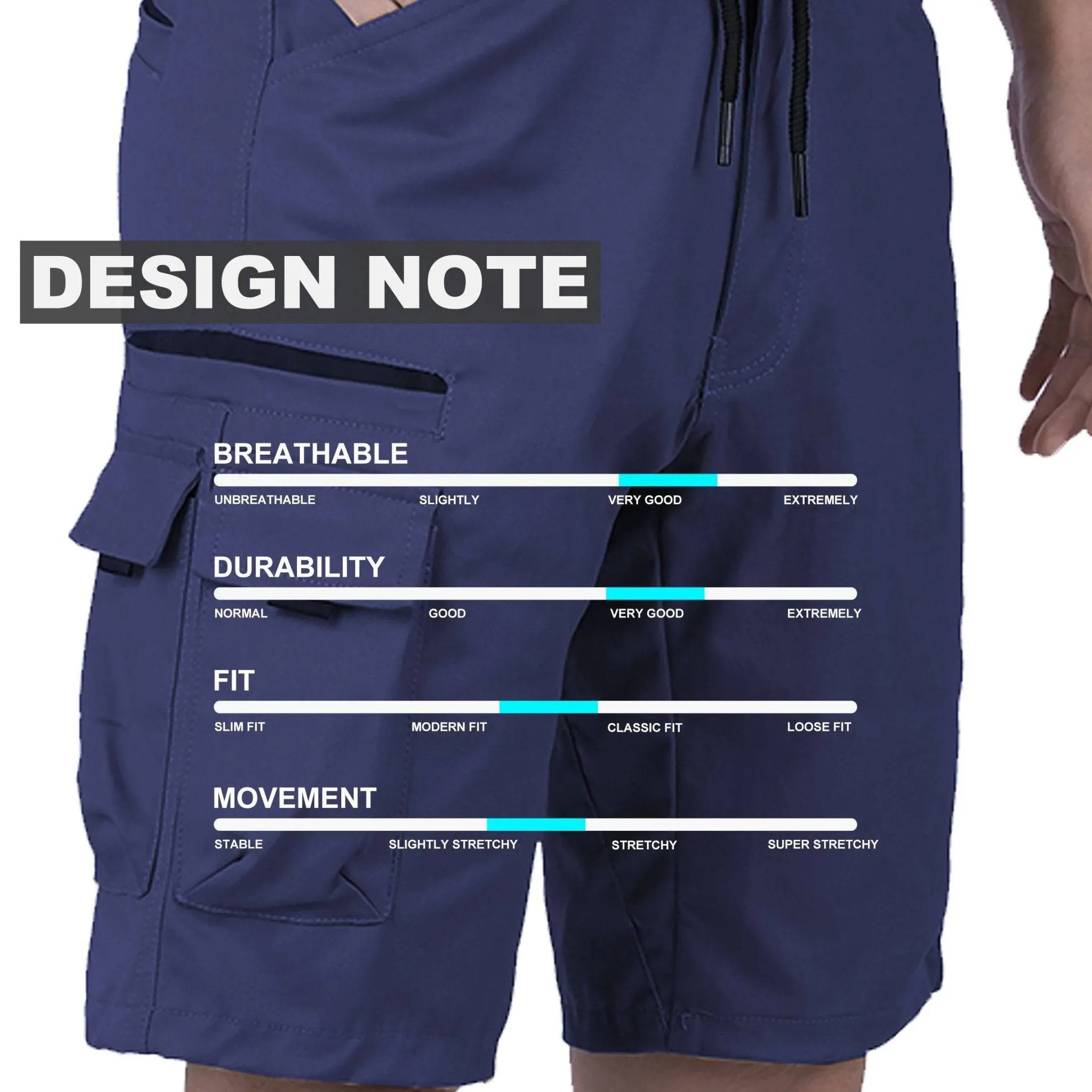 Big Bee WARP Cargo Shorts, Stretch Cotton