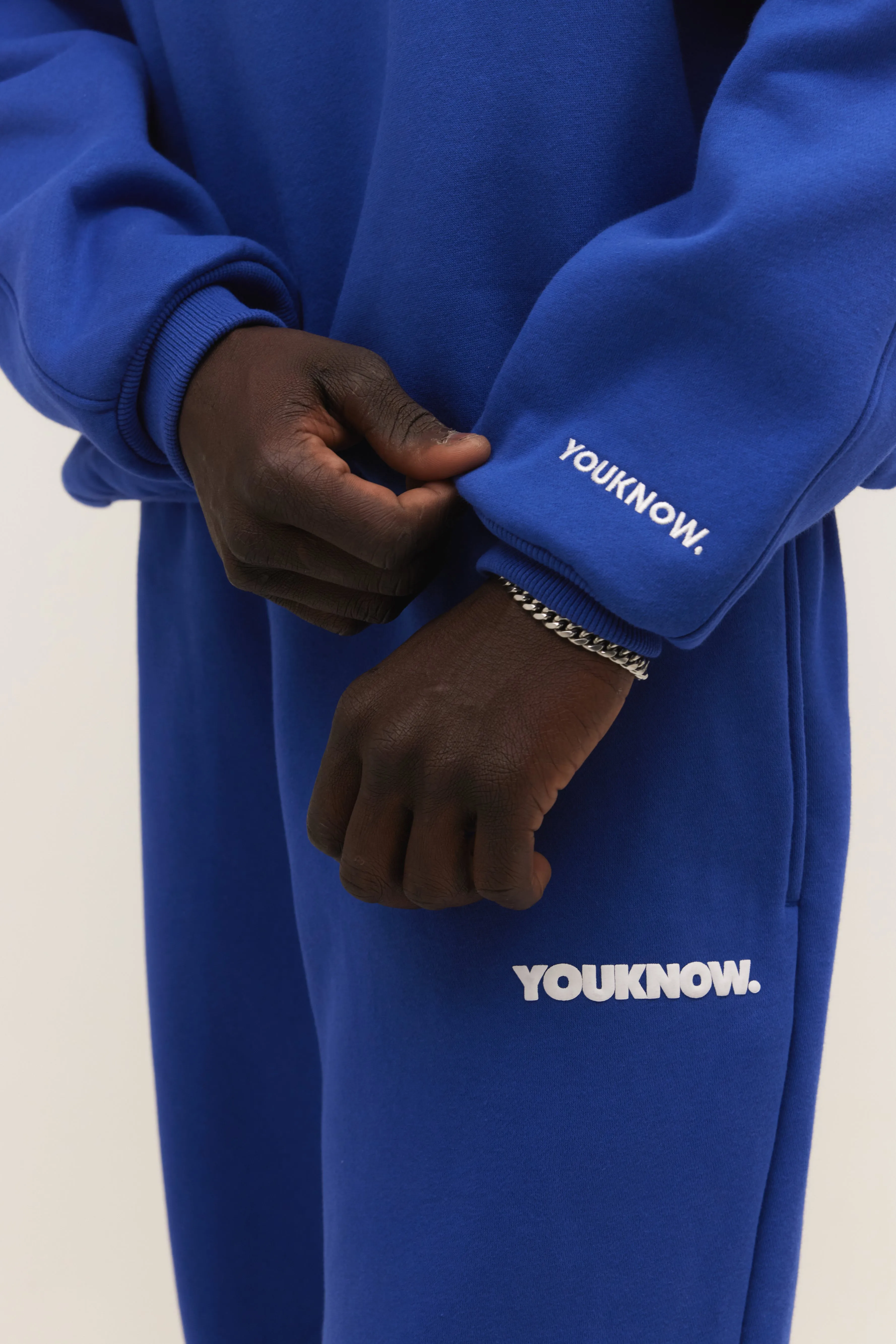 BLOCK CUFFED SWEATPANTS | BLUE