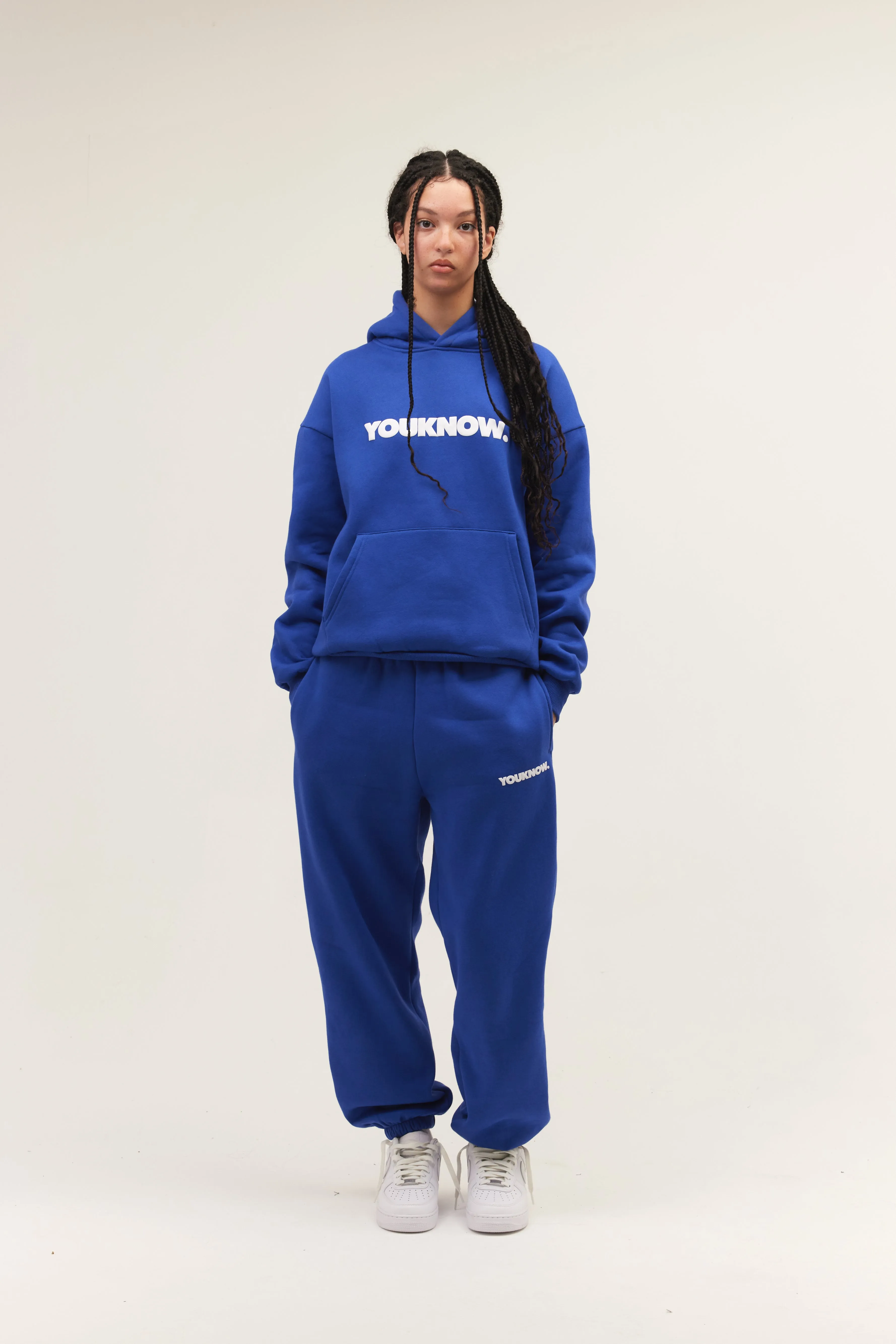 BLOCK CUFFED SWEATPANTS | BLUE