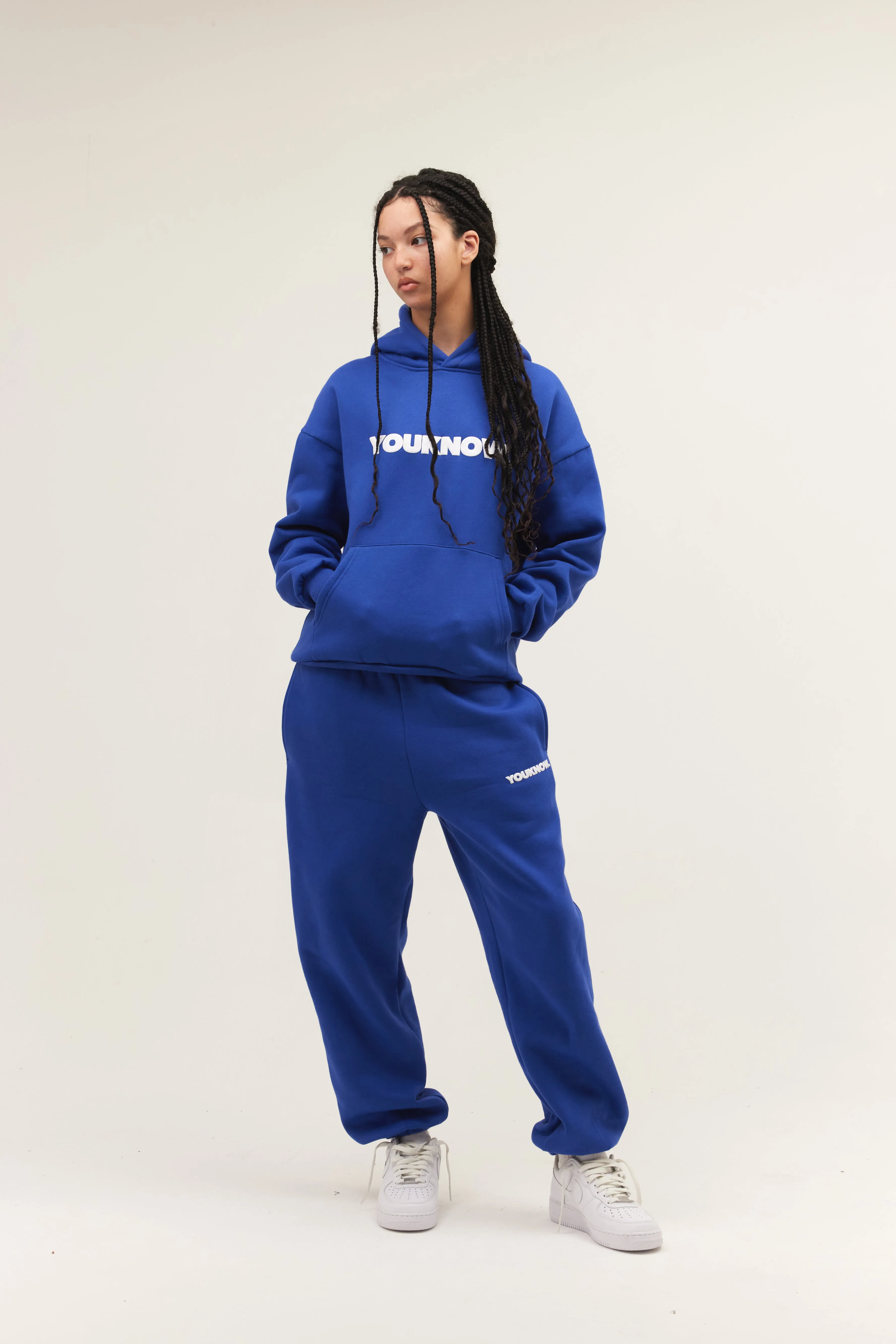 BLOCK CUFFED SWEATPANTS | BLUE