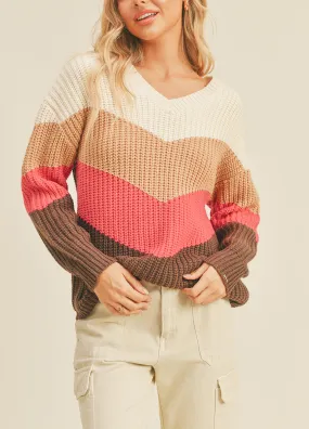 Chevron Colorblock Sweater