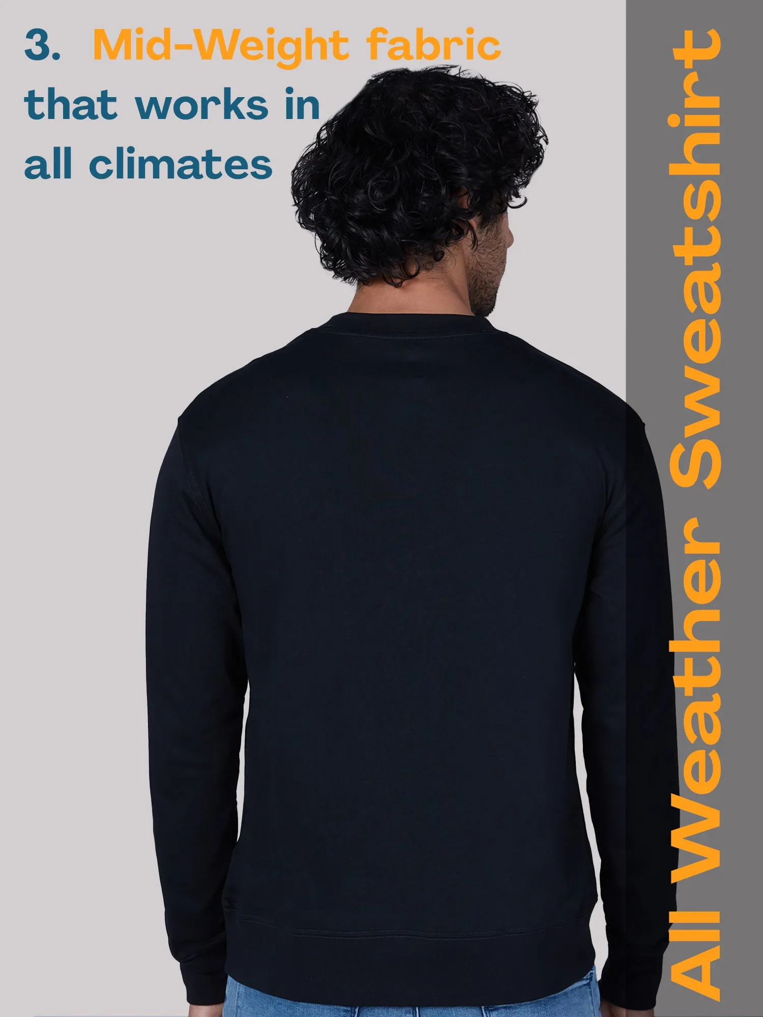 Classic Cotton All-Weather Sweatshirt – Black