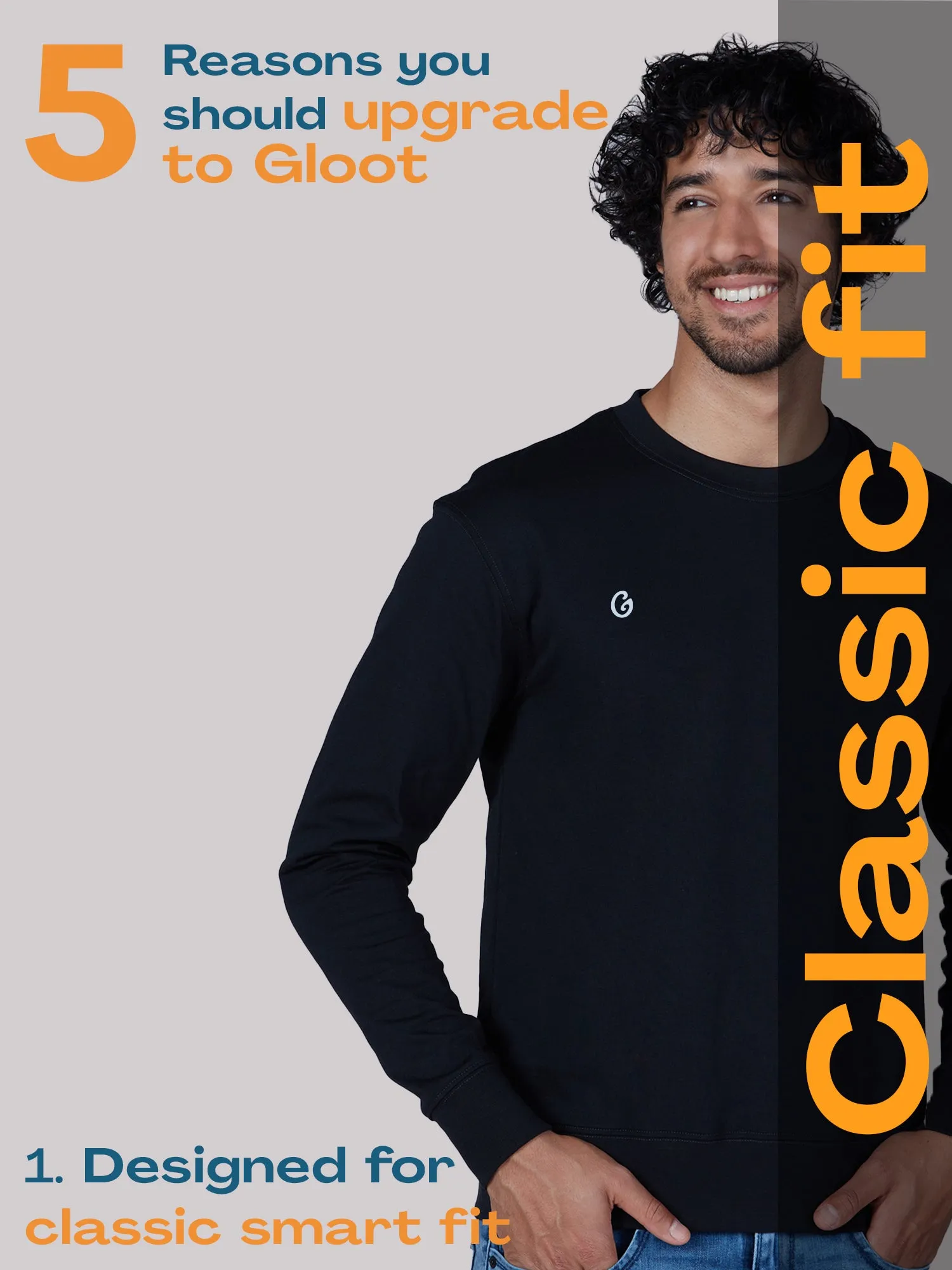 Classic Cotton All-Weather Sweatshirt – Black