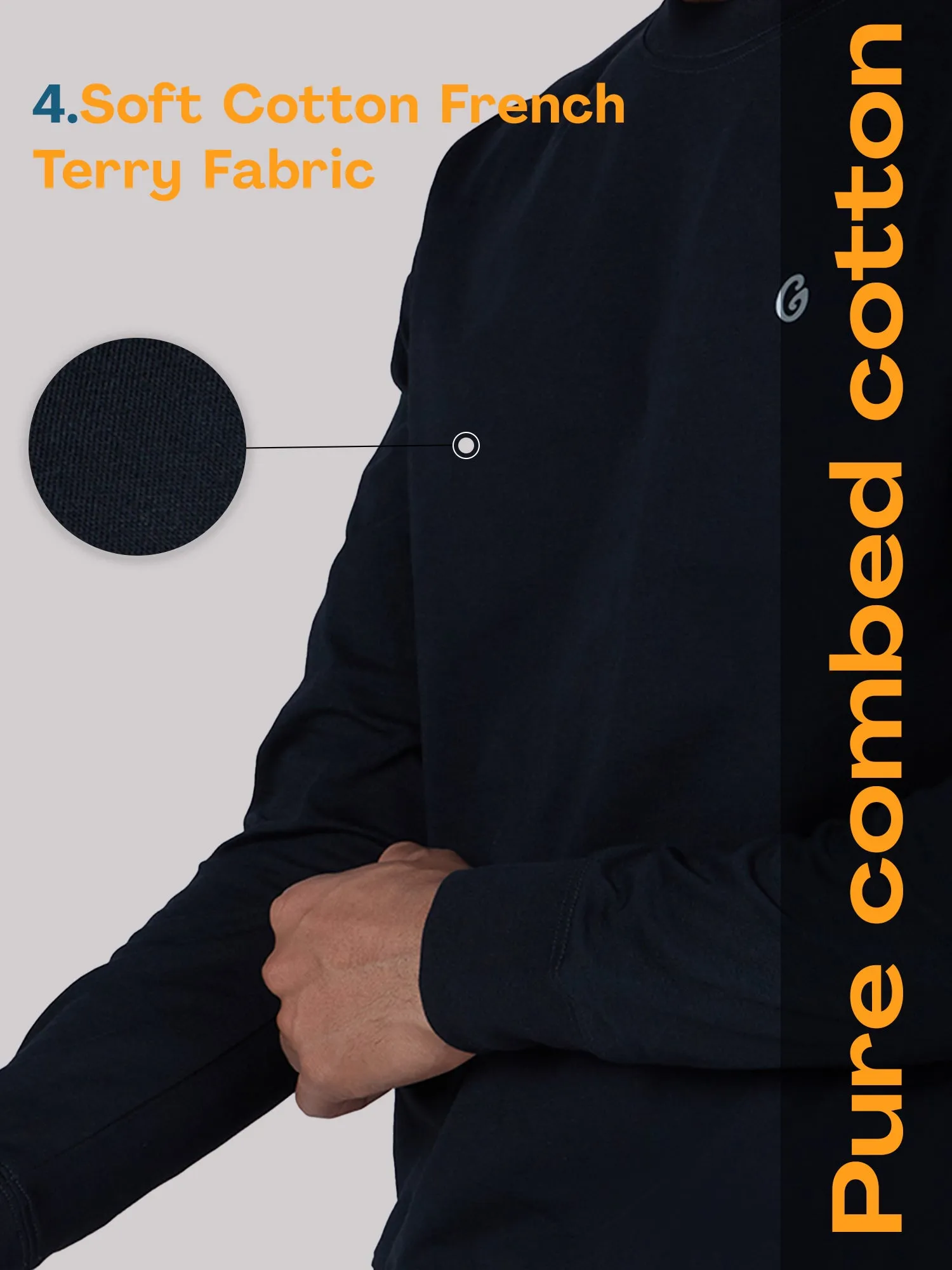 Classic Cotton All-Weather Sweatshirt – Black