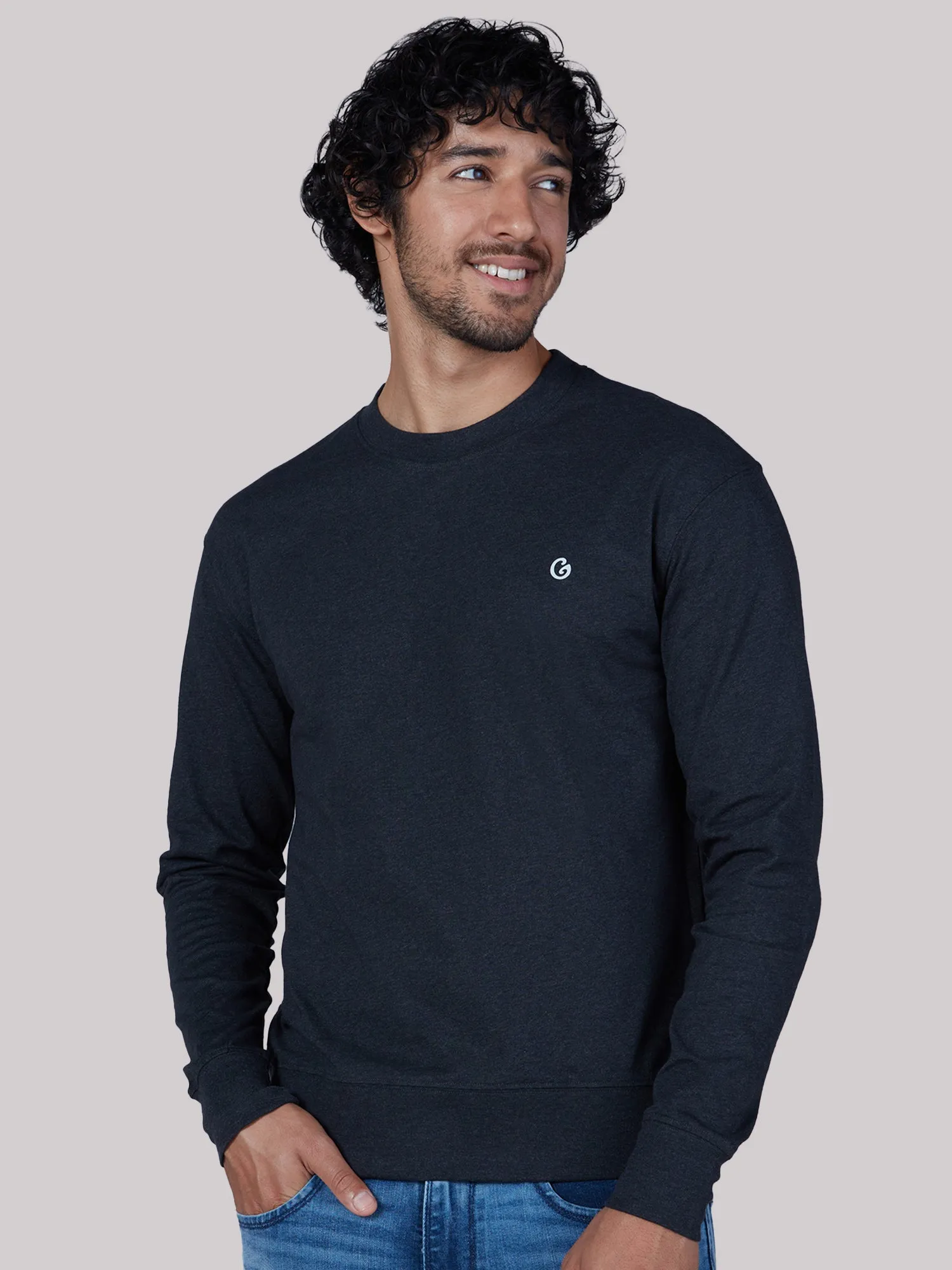 Classic Cotton All-Weather Sweatshirt – Charcoal Melange