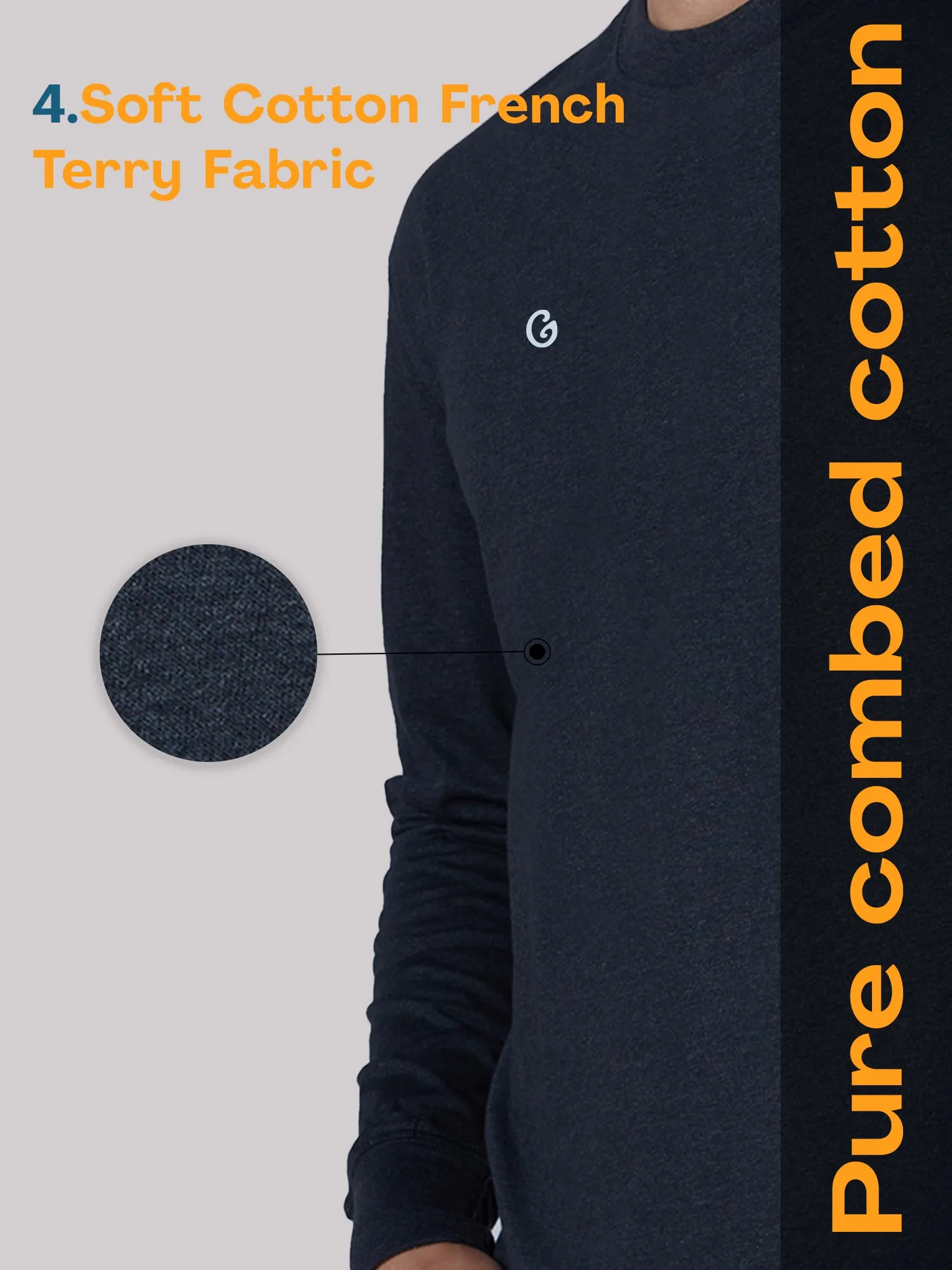 Classic Cotton All-Weather Sweatshirt – Charcoal Melange