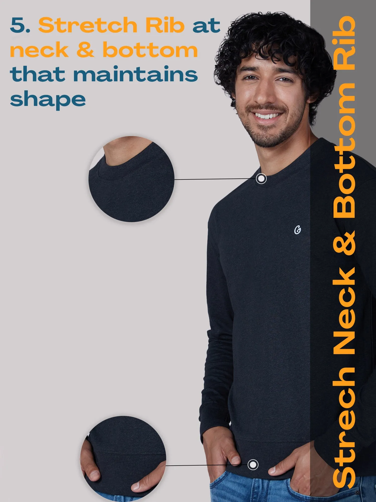 Classic Cotton All-Weather Sweatshirt – Charcoal Melange