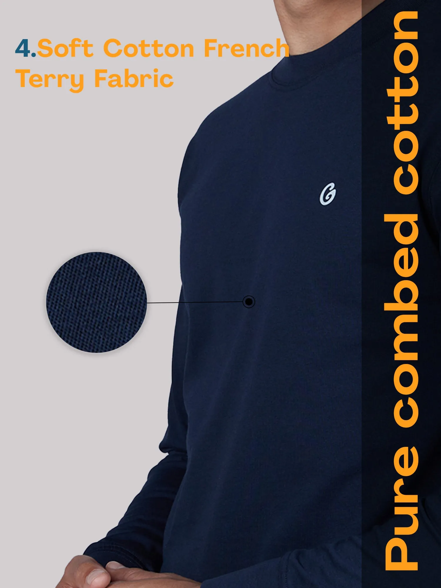 Classic Cotton All-Weather Sweatshirt – Navy