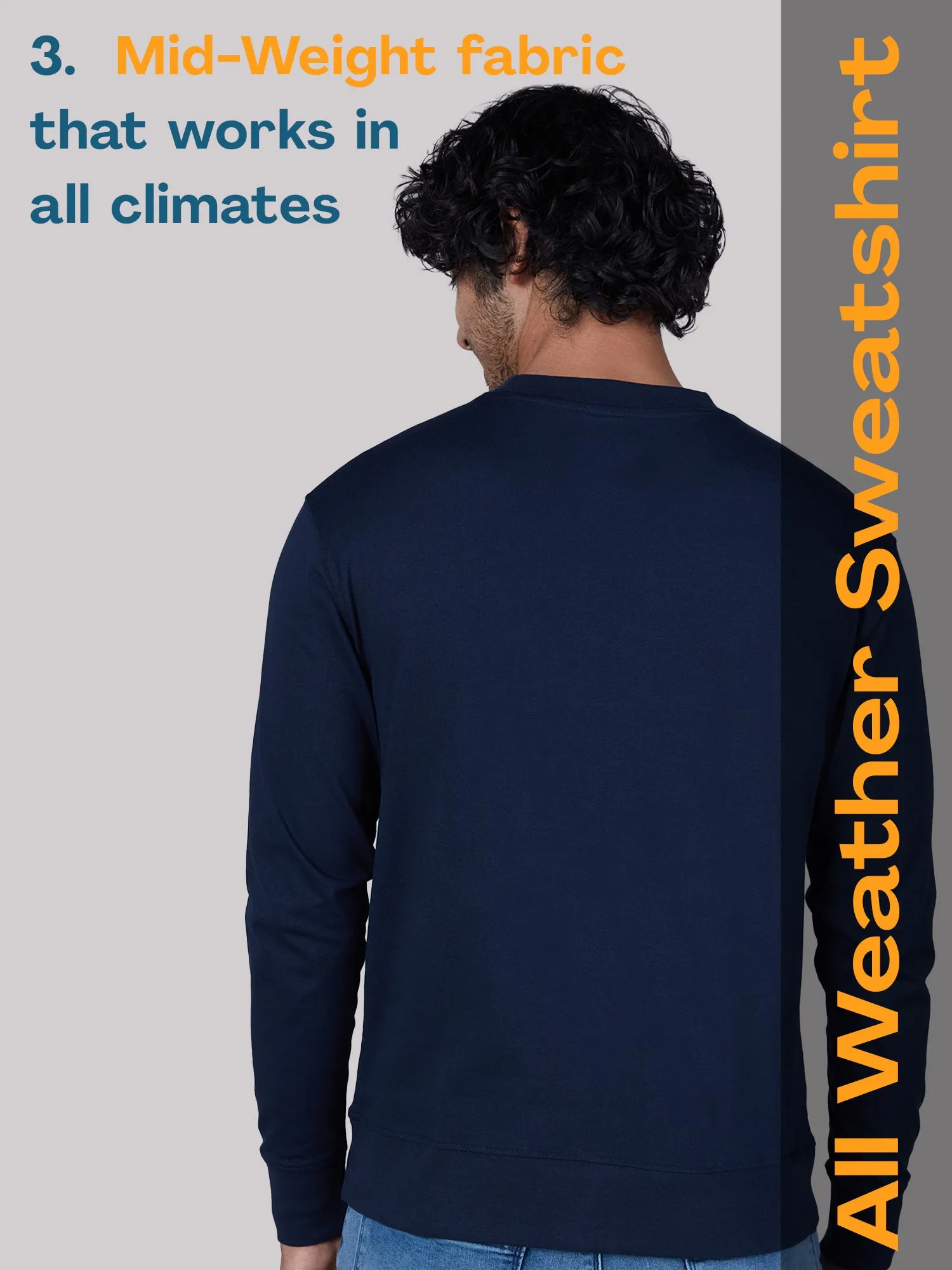 Classic Cotton All-Weather Sweatshirt – Navy