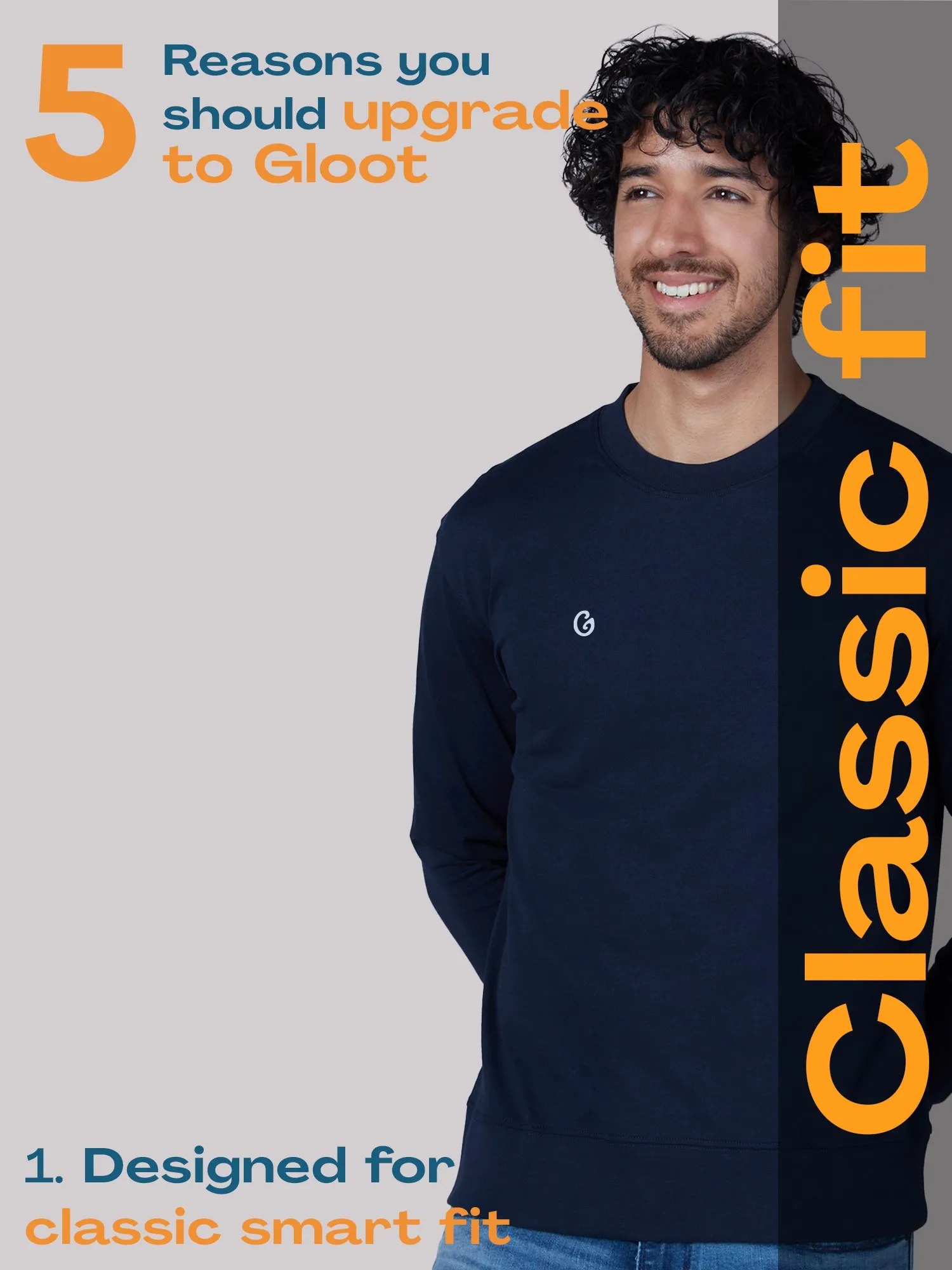 Classic Cotton All-Weather Sweatshirt – Navy