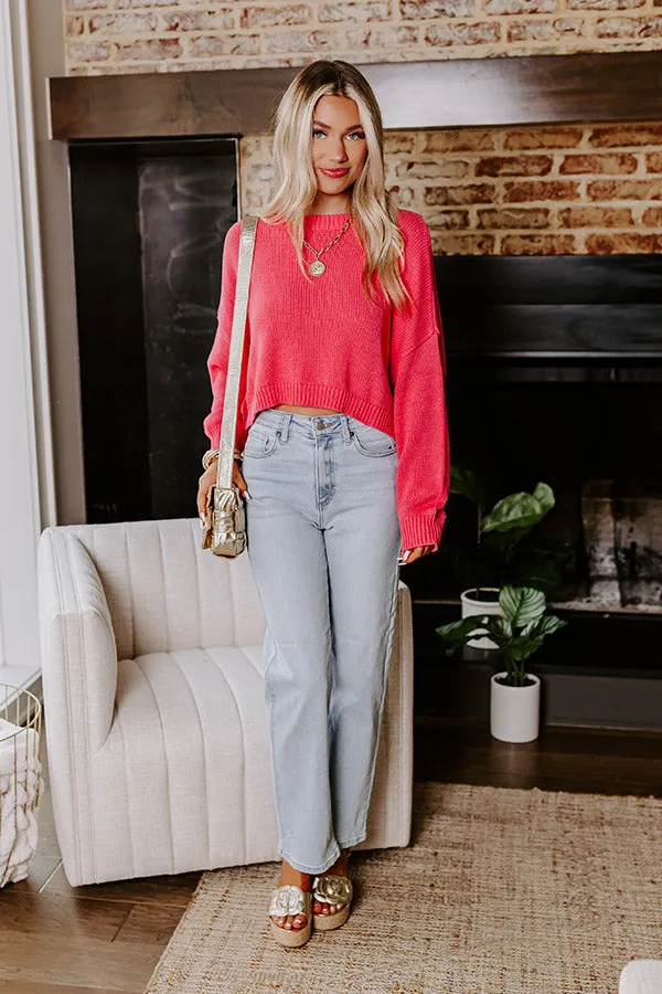 Coastal Breeze Knit Sweater in Pink