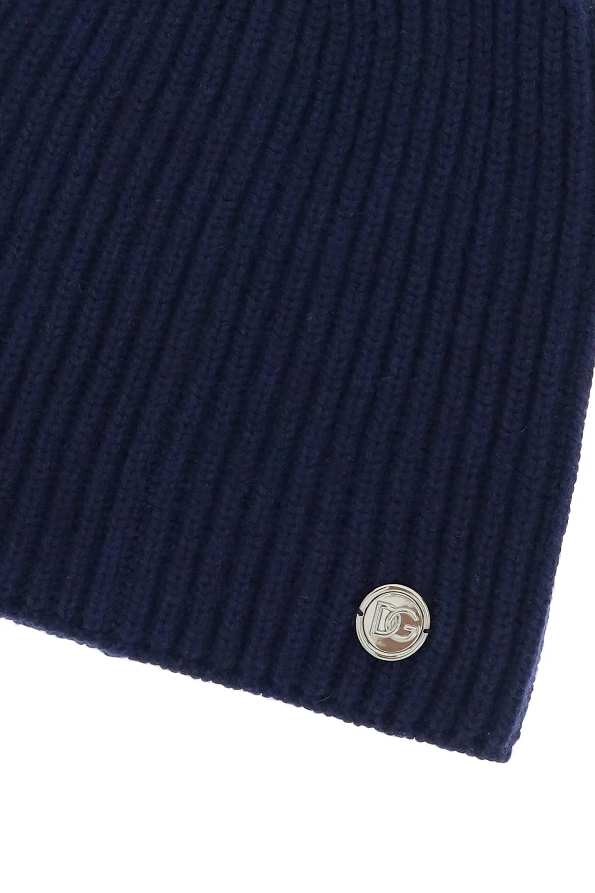 Dolce & gabbana cashmere beanie hat with logo medal