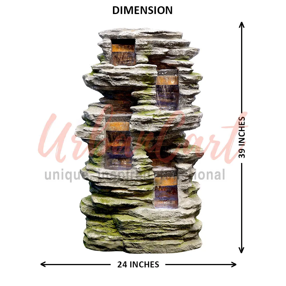 Four Layer Stony Waterfall Fountain