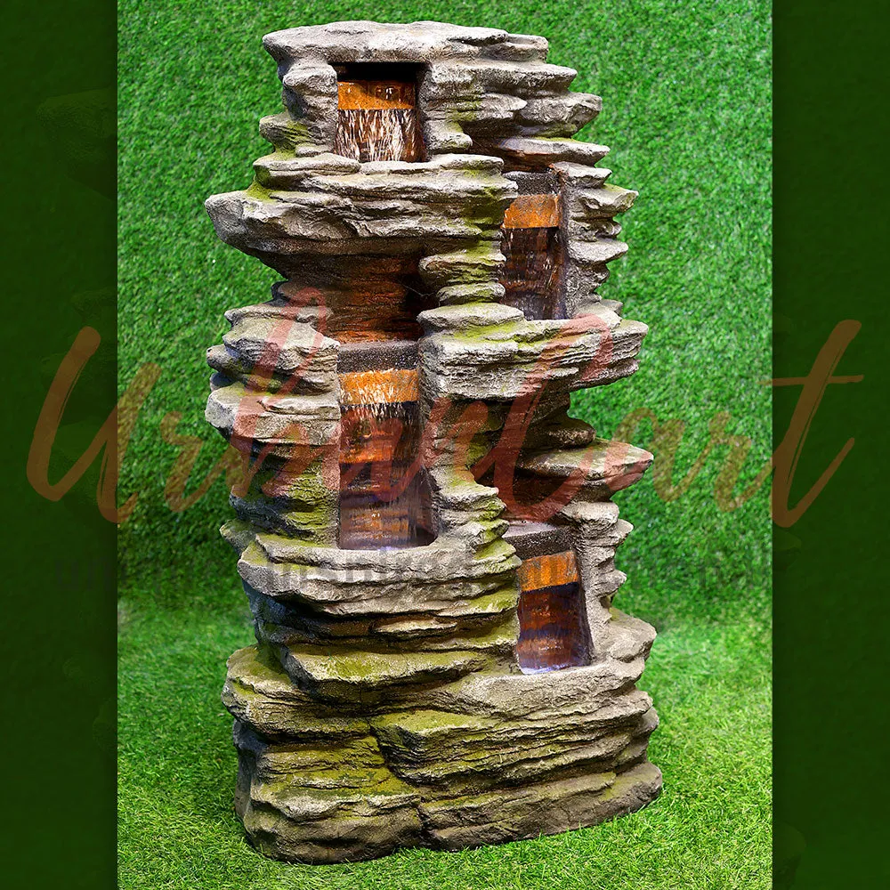 Four Layer Stony Waterfall Fountain