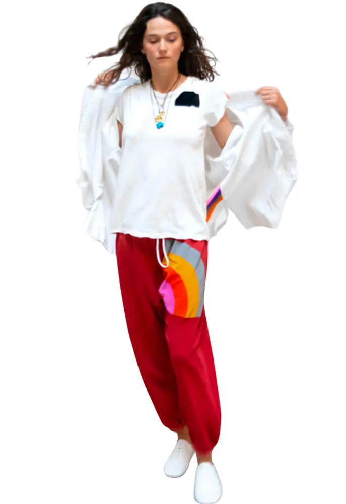 FREE CITY Rainbow OG LetsGo Sweatpants in Artyard Red