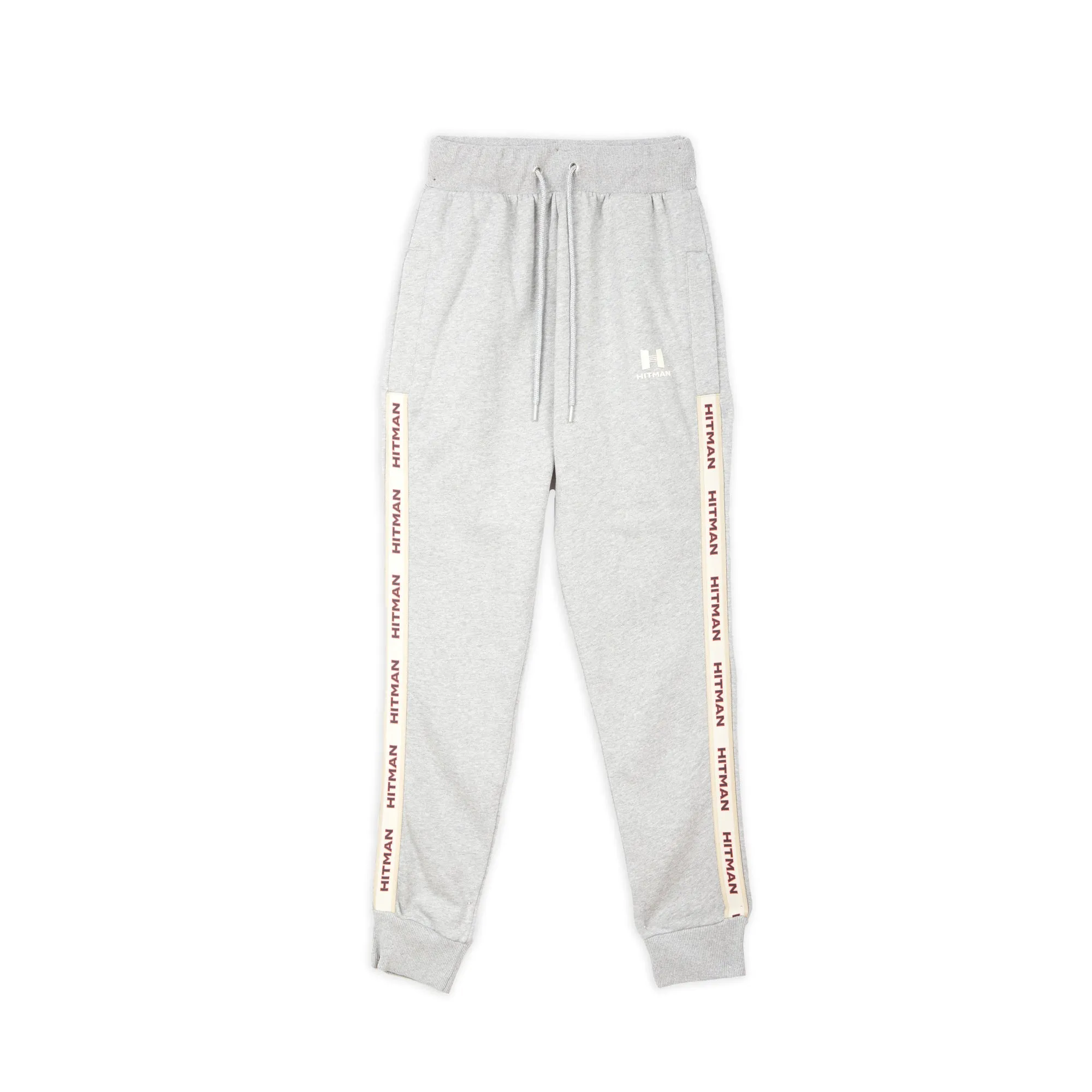 GREY JOGGERS- CREAM TAPE