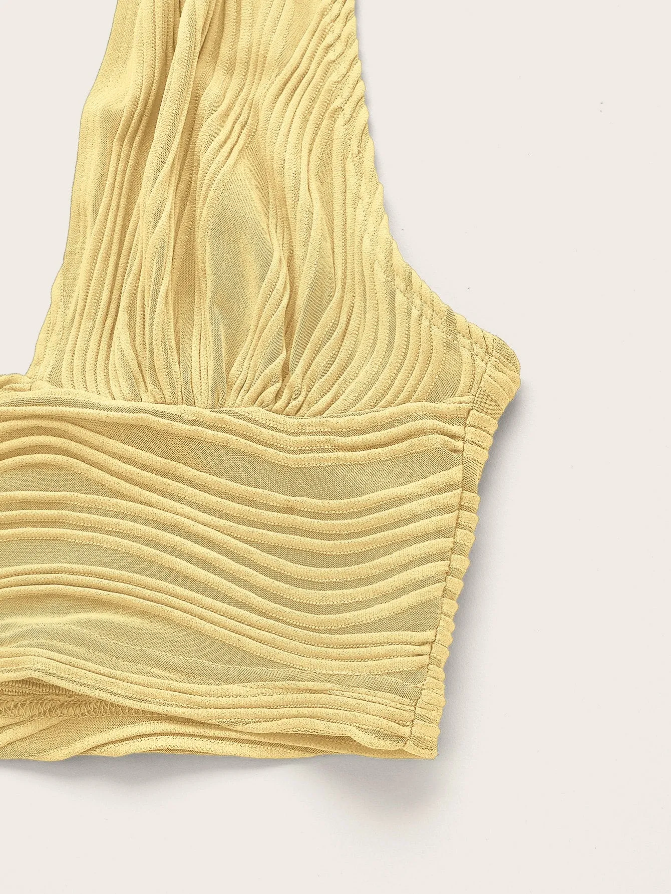 ICON Solid Backless Crop Halter Top