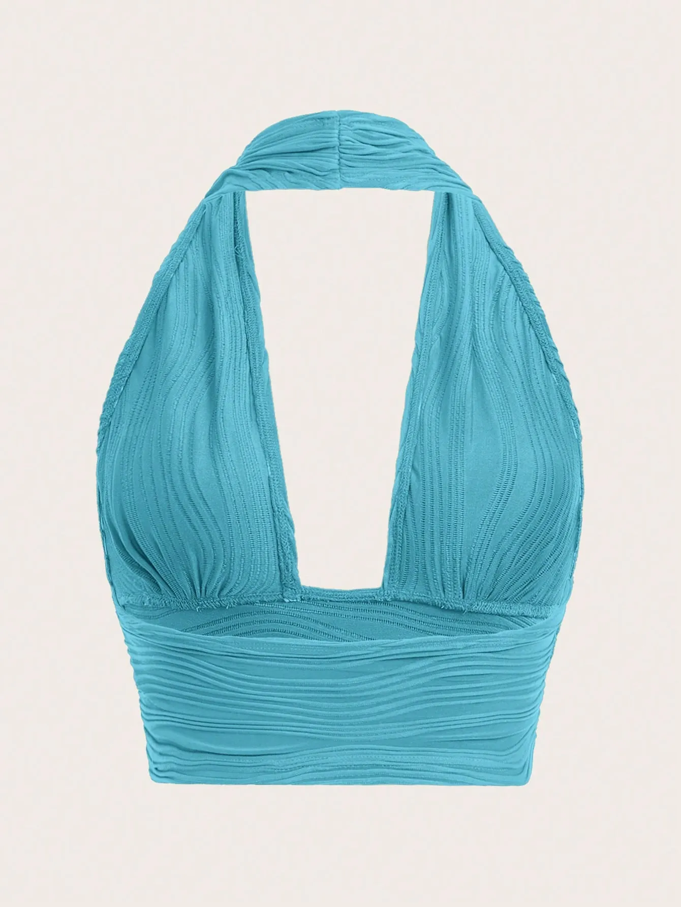 ICON Solid Backless Crop Halter Top