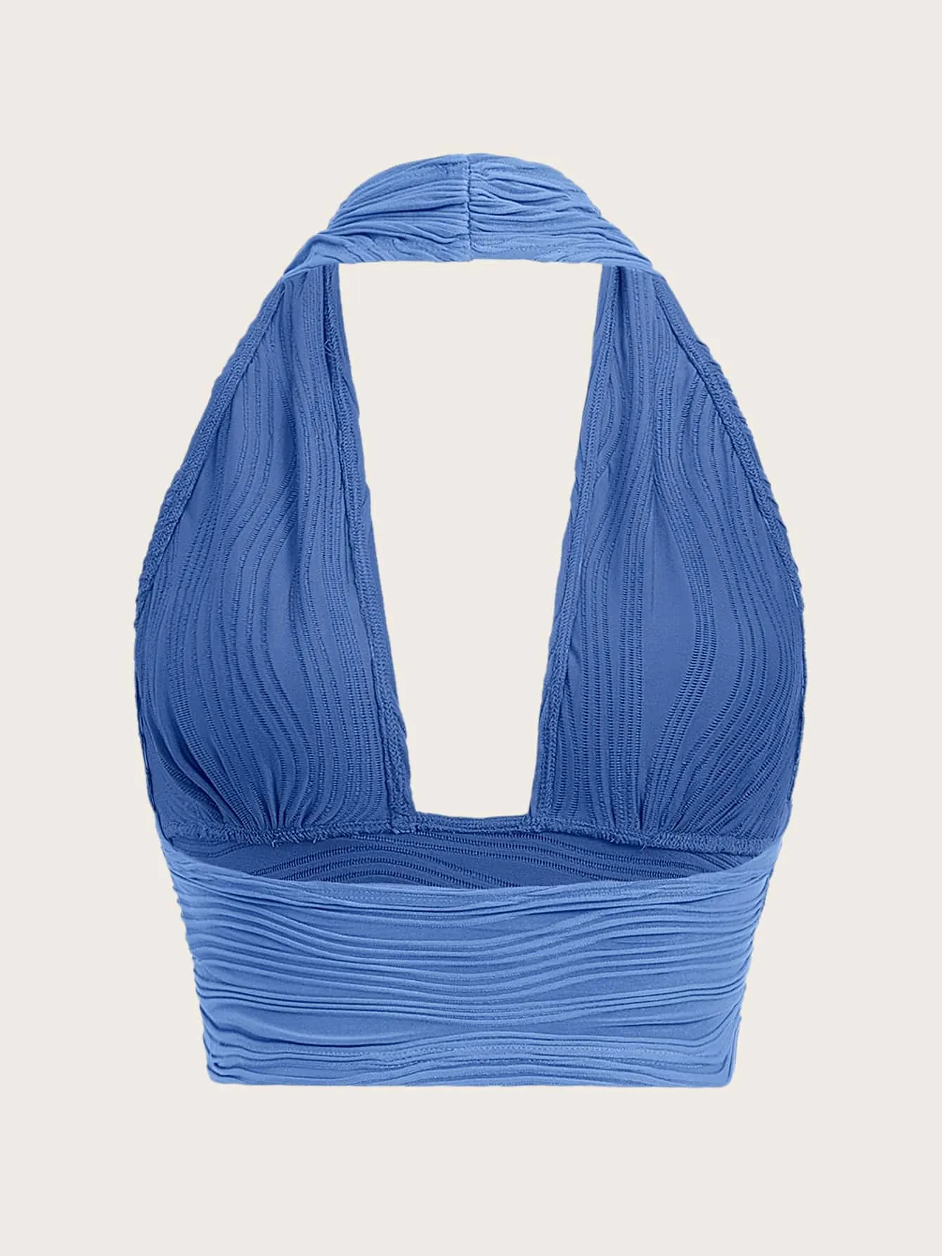 ICON Solid Backless Crop Halter Top