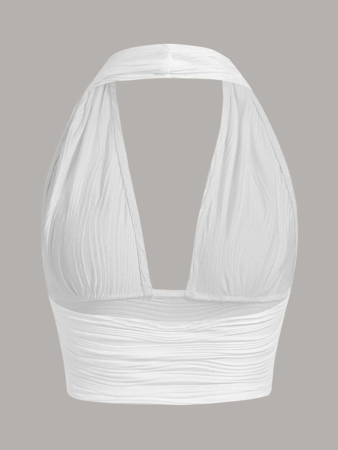 ICON Solid Backless Crop Halter Top