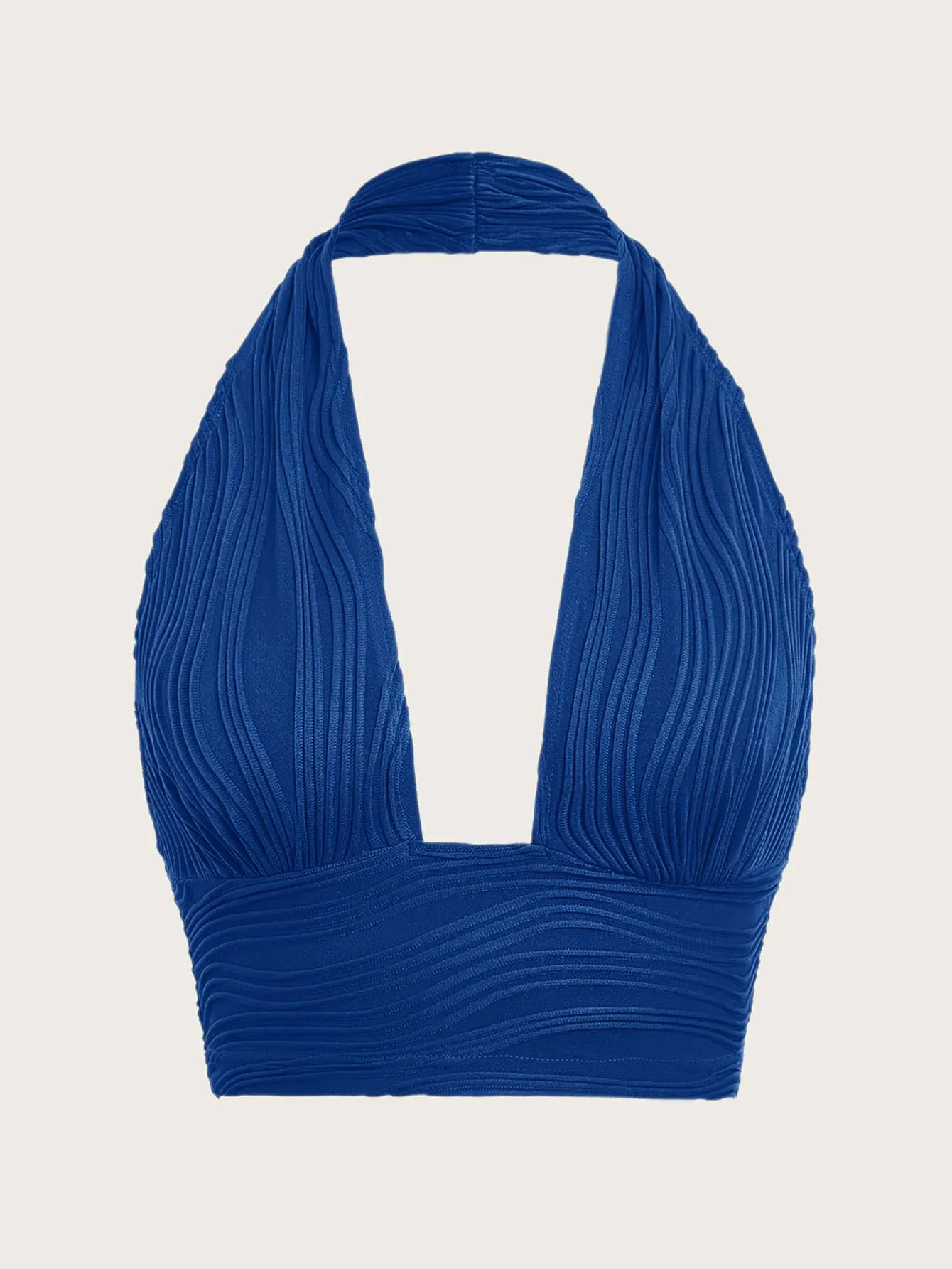 ICON Solid Backless Crop Halter Top