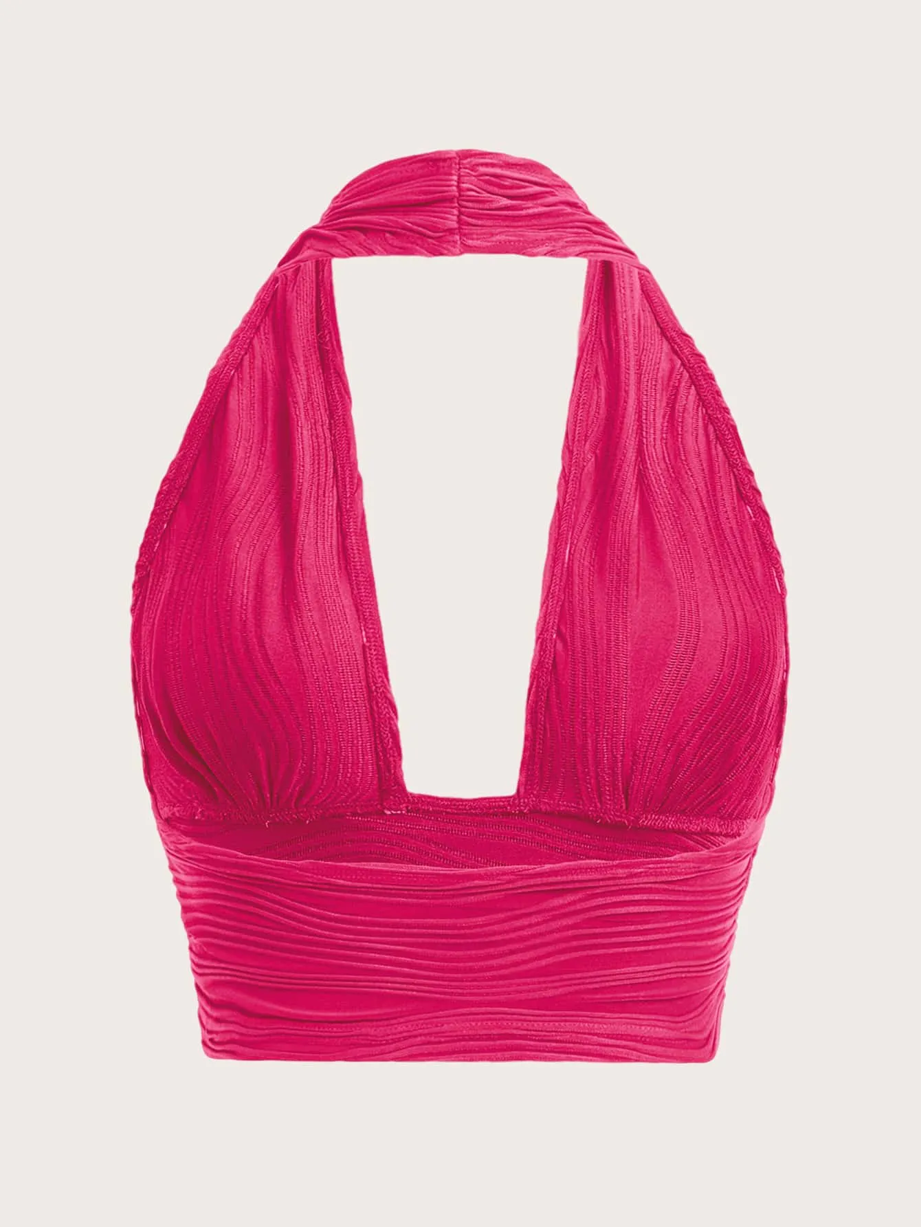 ICON Solid Backless Crop Halter Top