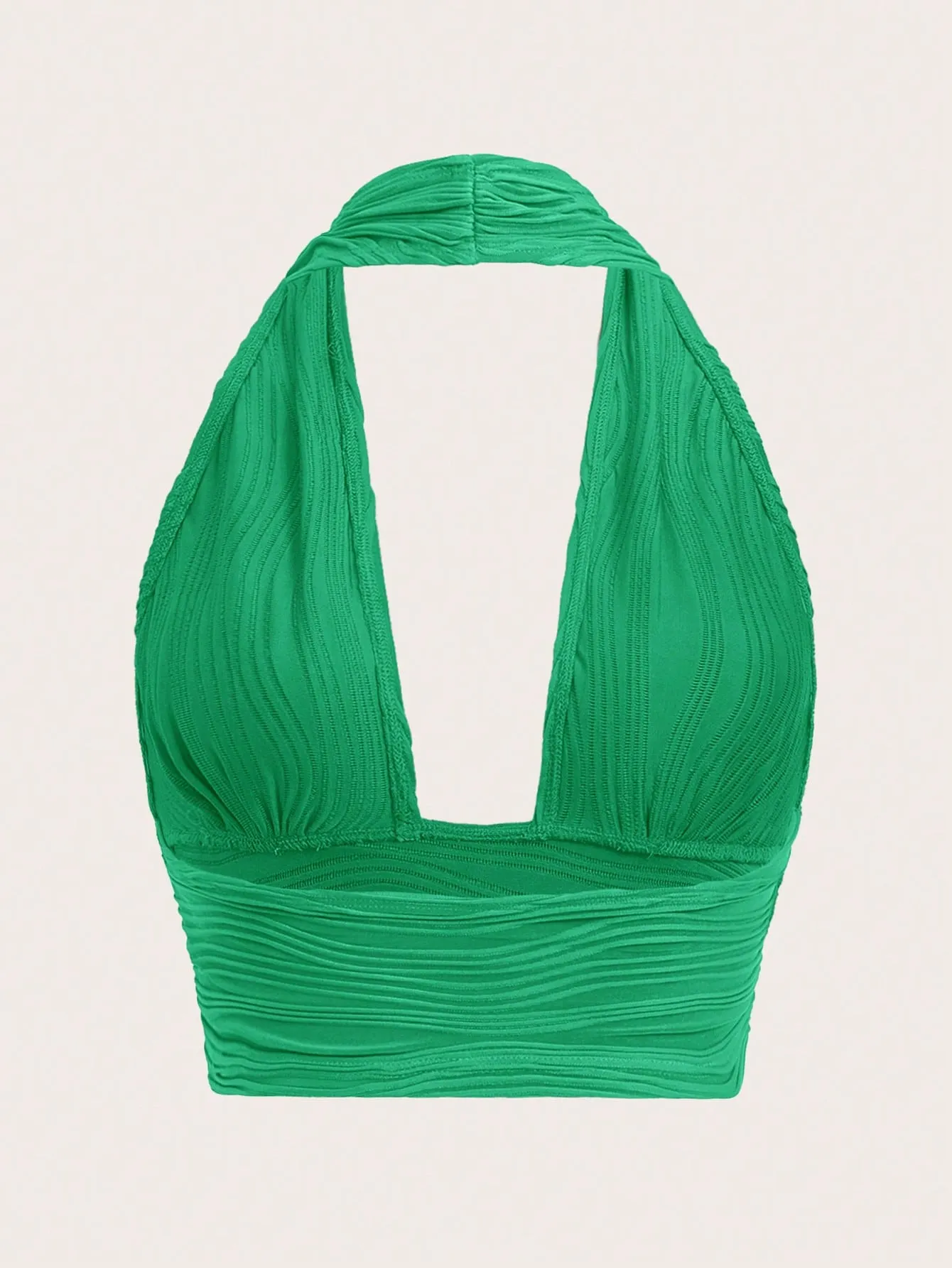 ICON Solid Backless Crop Halter Top