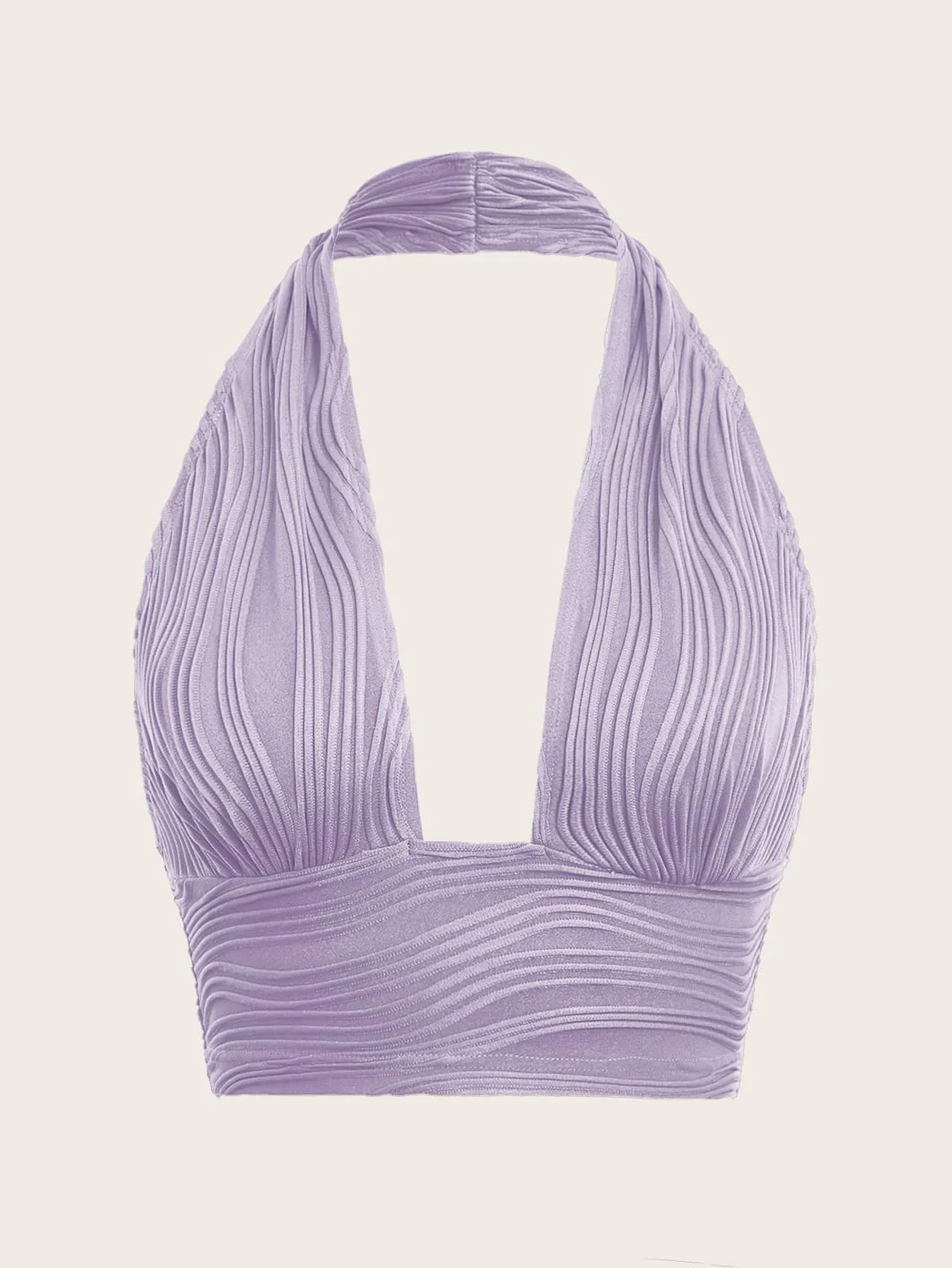 ICON Solid Backless Crop Halter Top