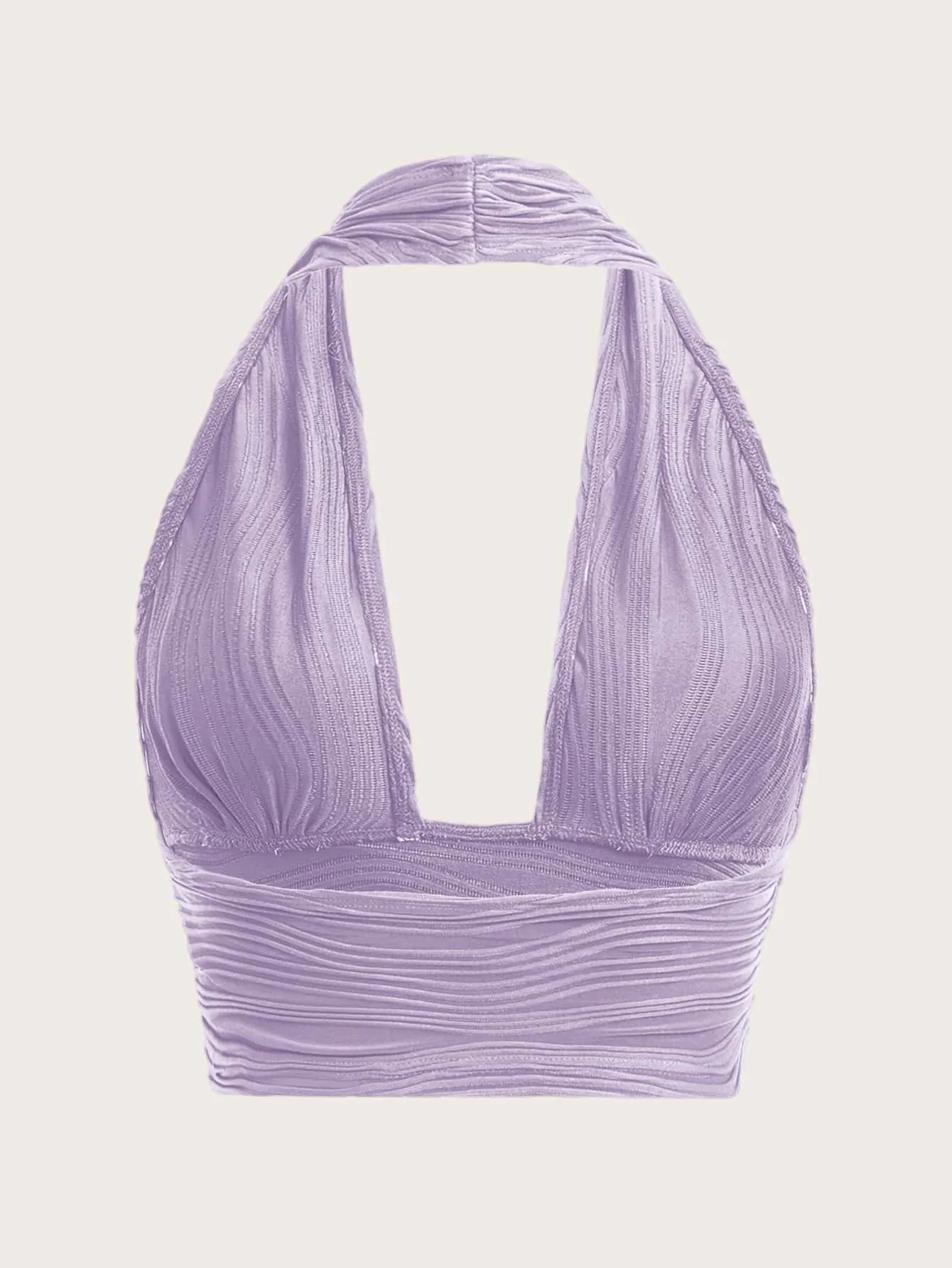 ICON Solid Backless Crop Halter Top