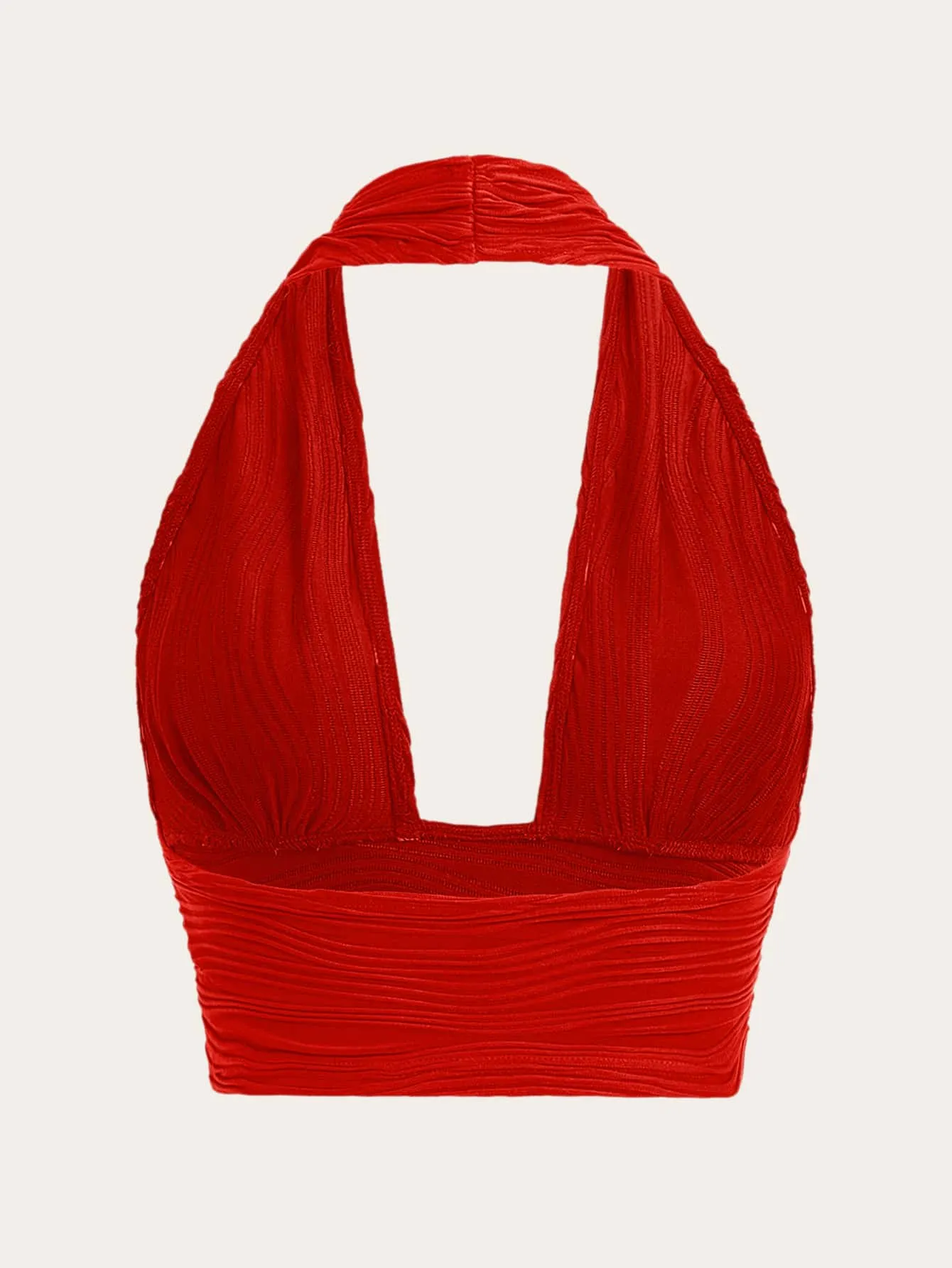 ICON Solid Backless Crop Halter Top