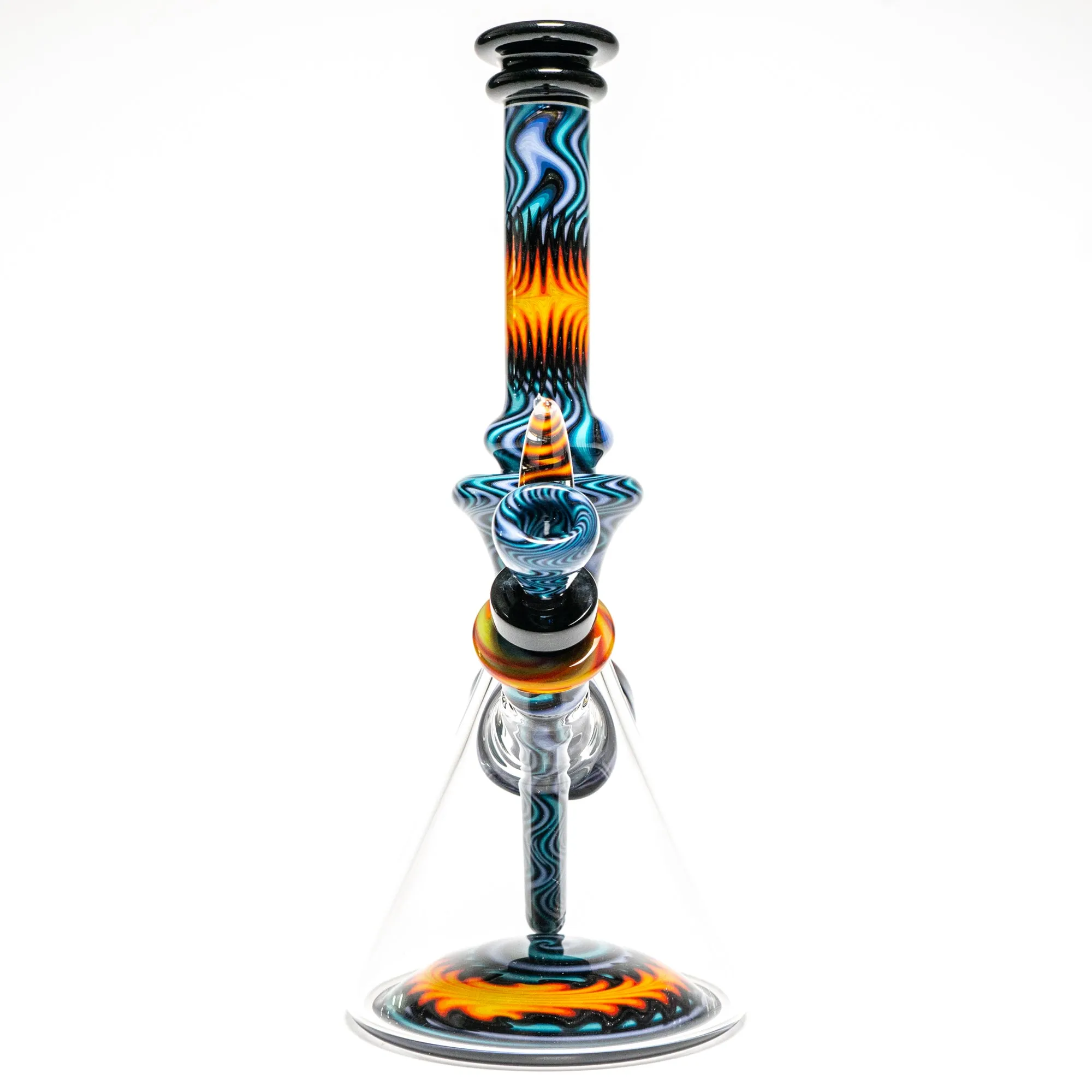 Jake C - Beaker - Double Layer Fire on Water - Grape Accents