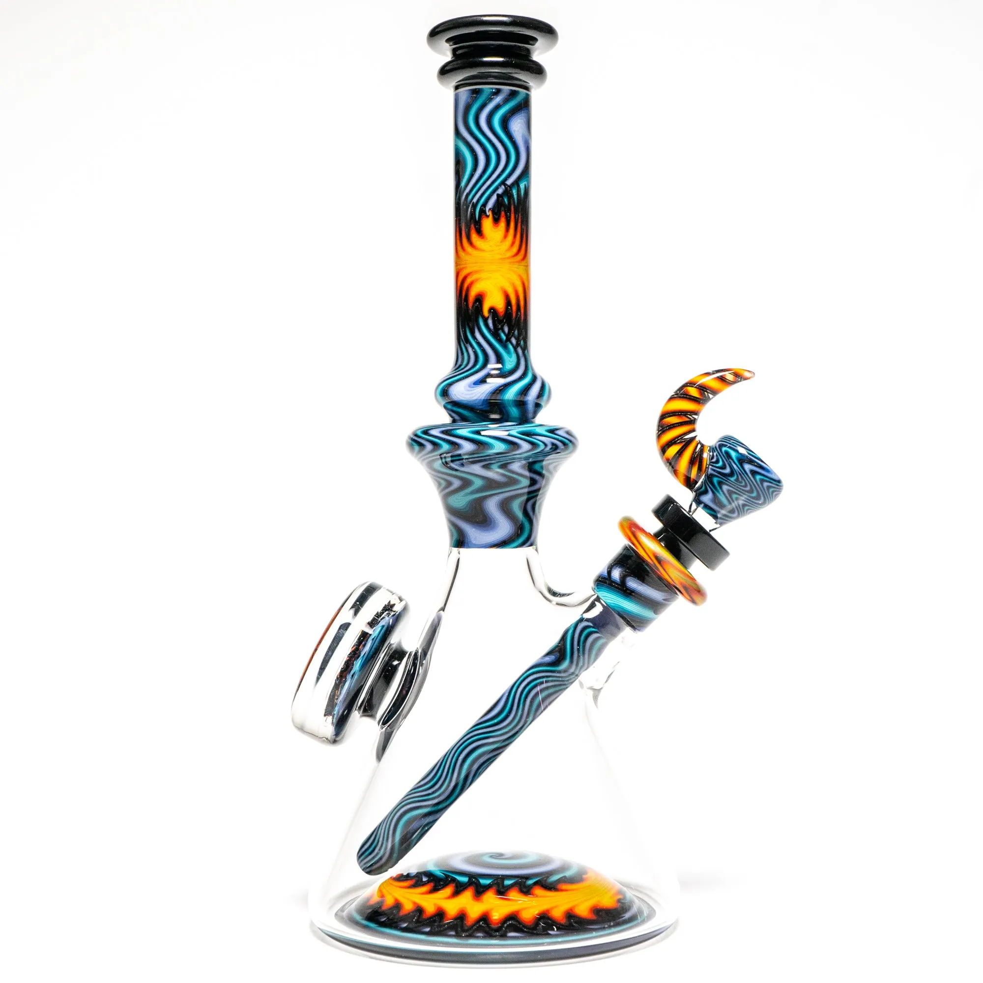 Jake C - Beaker - Double Layer Fire on Water - Grape Accents