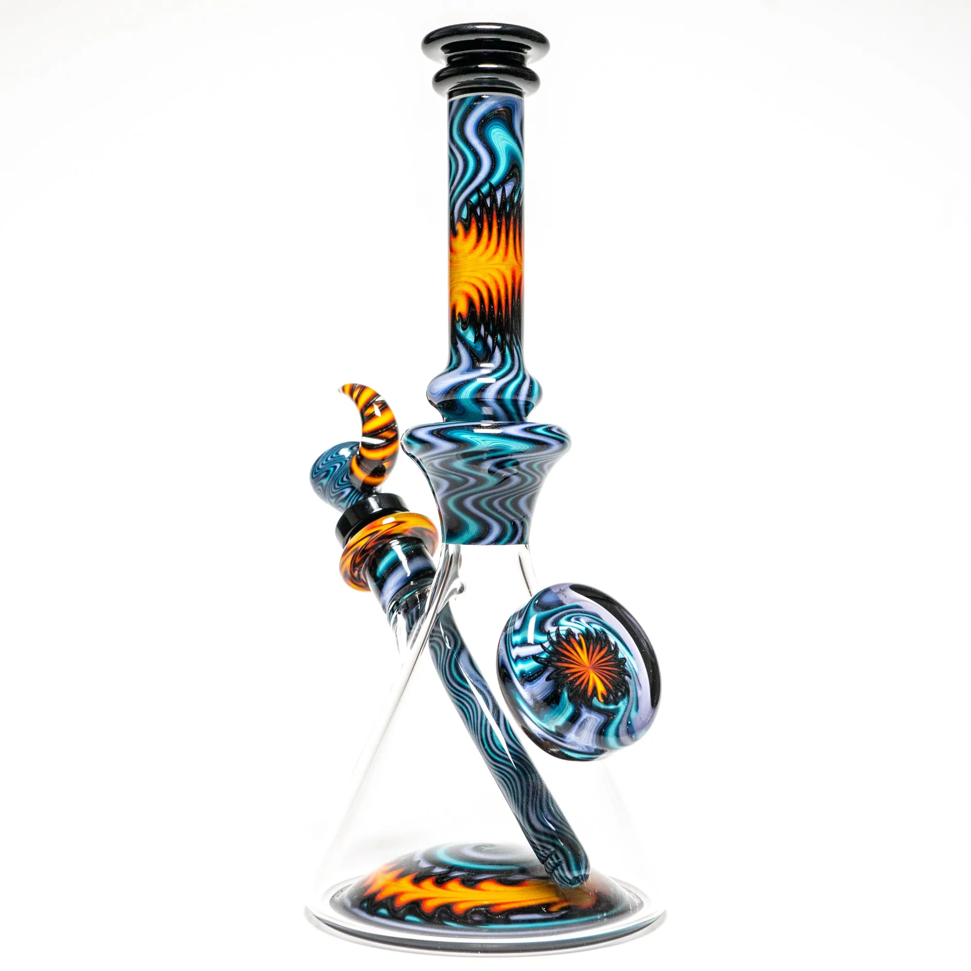 Jake C - Beaker - Double Layer Fire on Water - Grape Accents