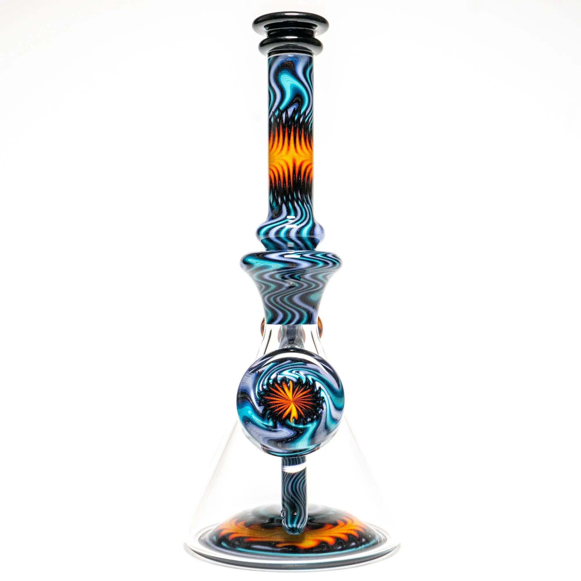 Jake C - Beaker - Double Layer Fire on Water - Grape Accents