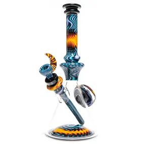 Jake C - Beaker - Double Layer Fire on Water - Grape Accents
