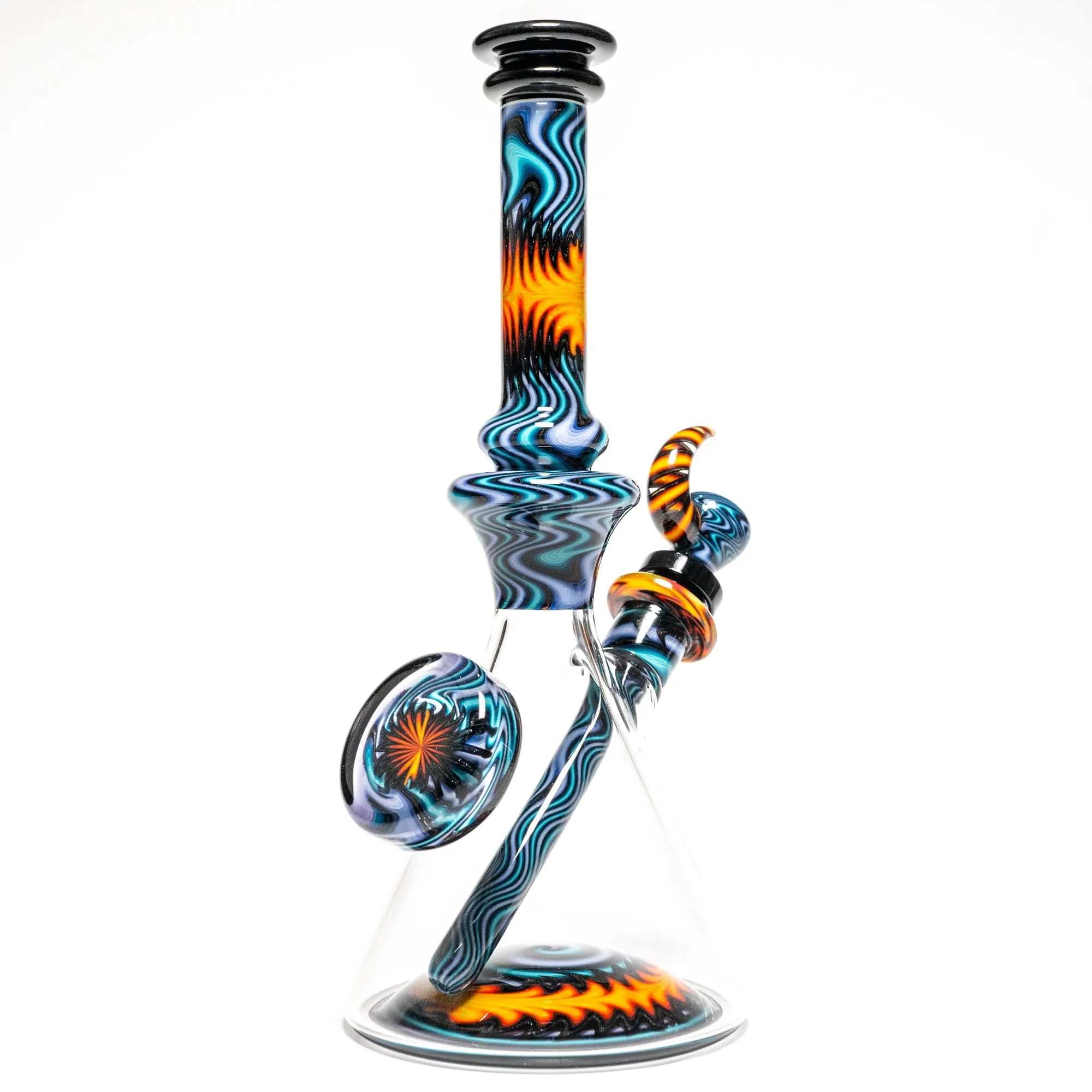 Jake C - Beaker - Double Layer Fire on Water - Grape Accents