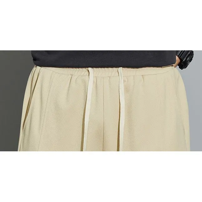 Knitted Solid Color Casual Tapered Loose Fit Sweatpant