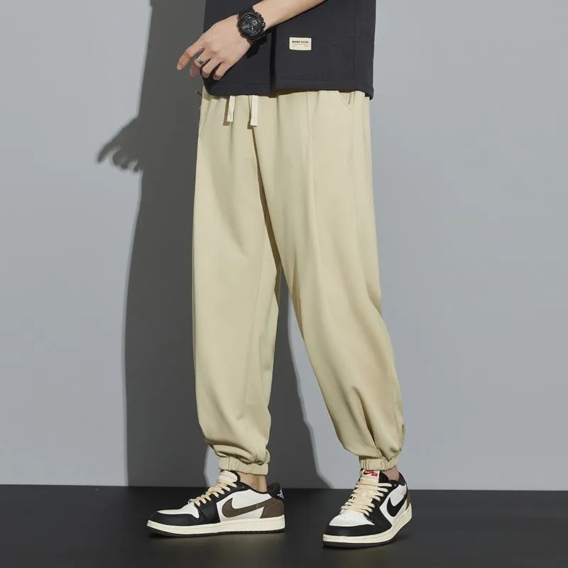 Knitted Solid Color Casual Tapered Loose Fit Sweatpant
