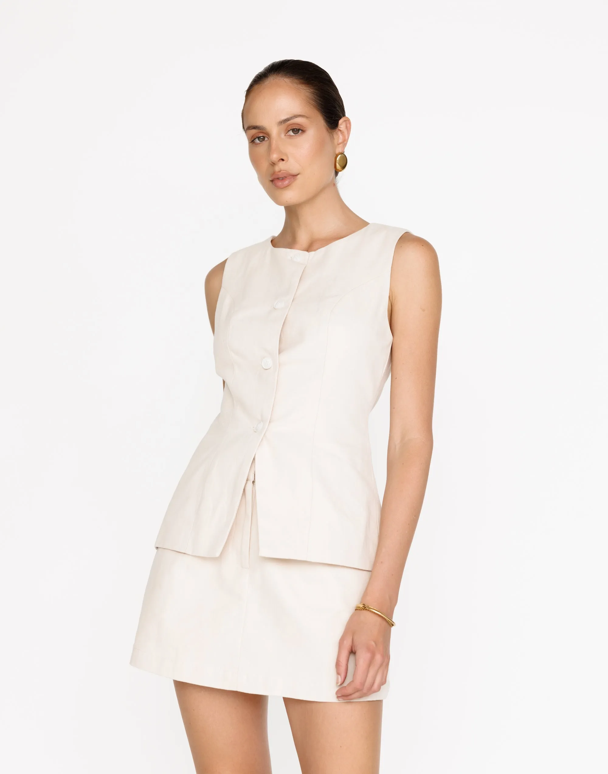 Kristen Vest Top (Oat)
