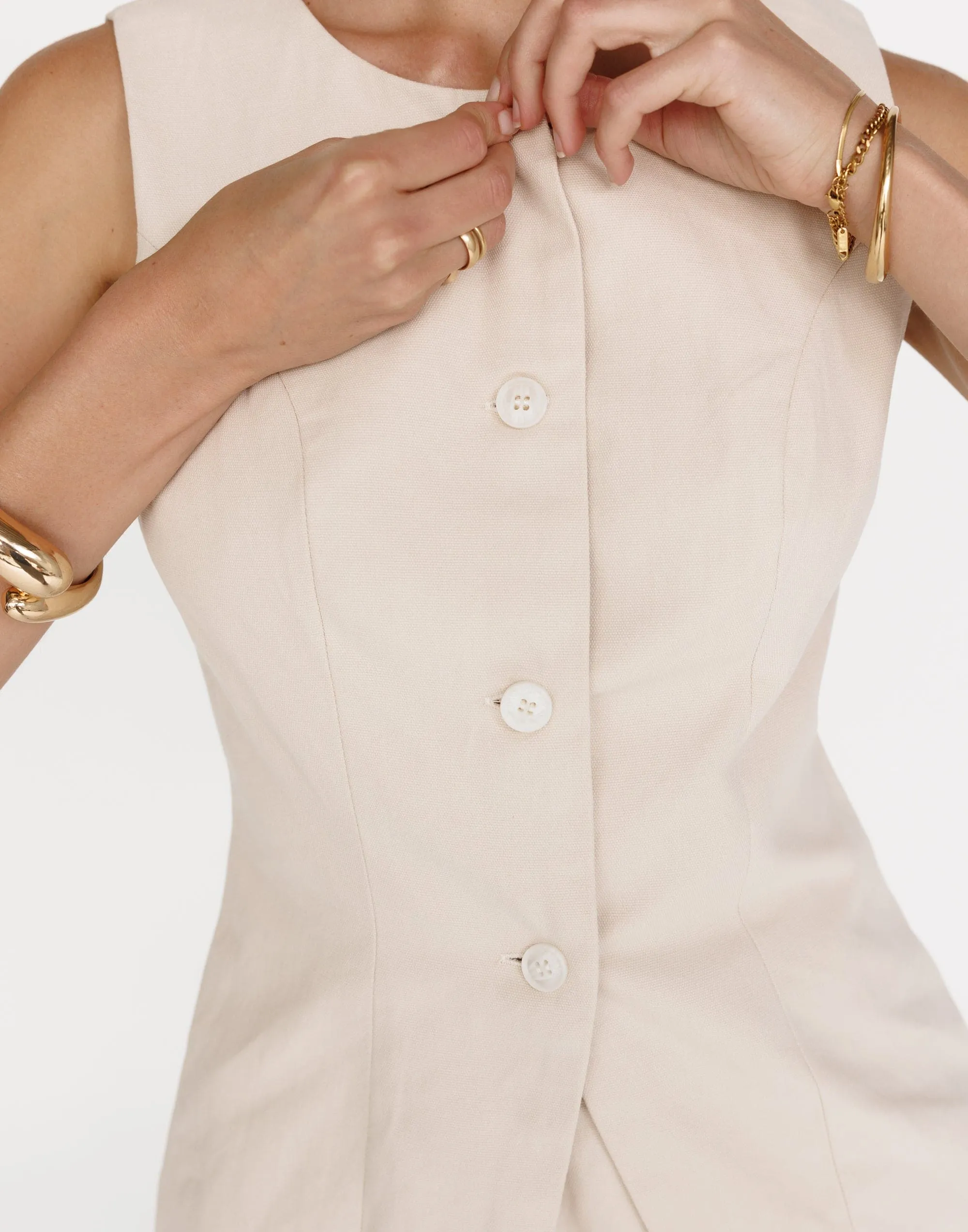 Kristen Vest Top (Oat)