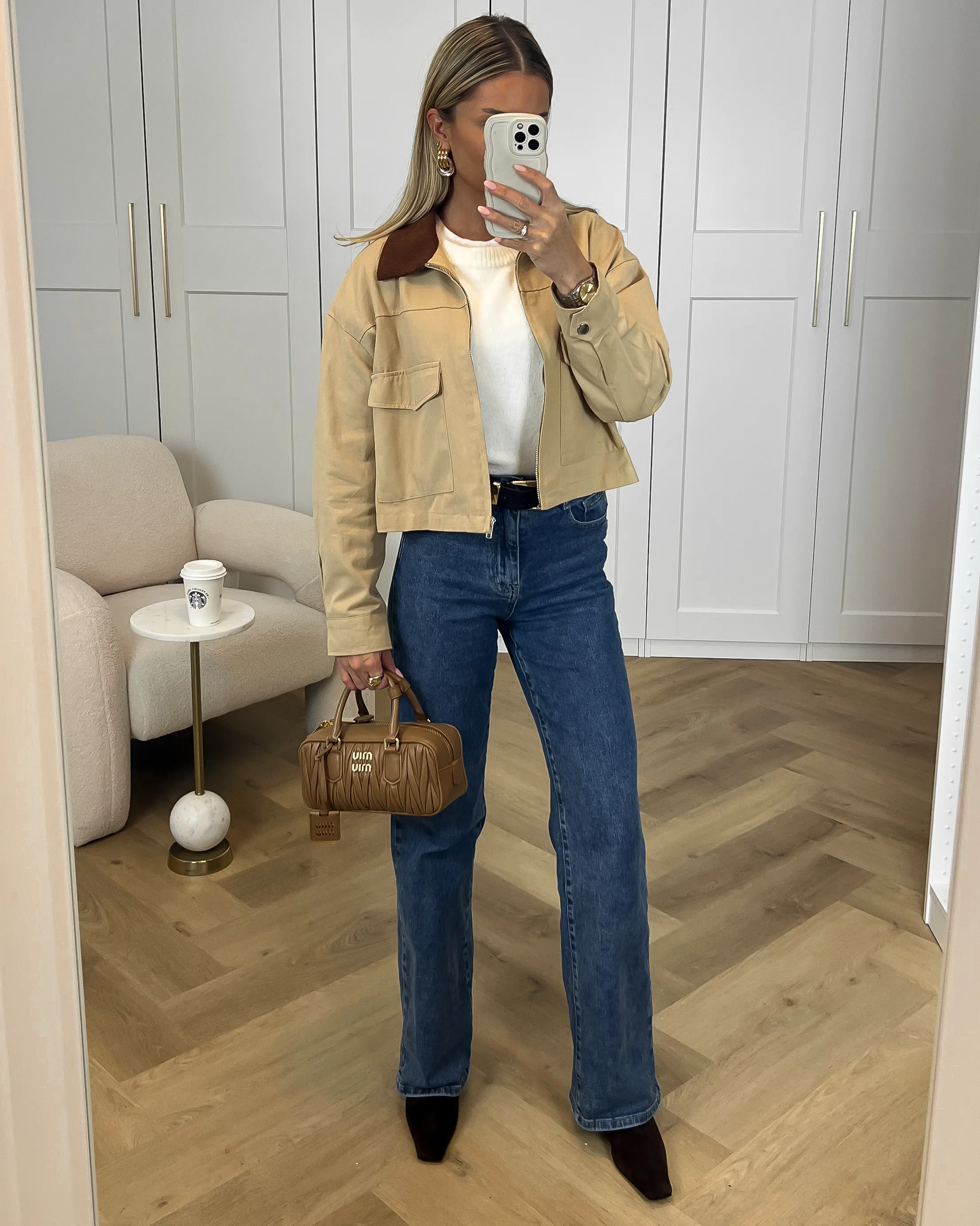 MAGNUS - Crop Parka Jacket in Beige