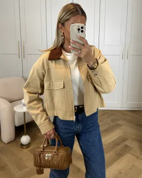 MAGNUS - Crop Parka Jacket in Beige